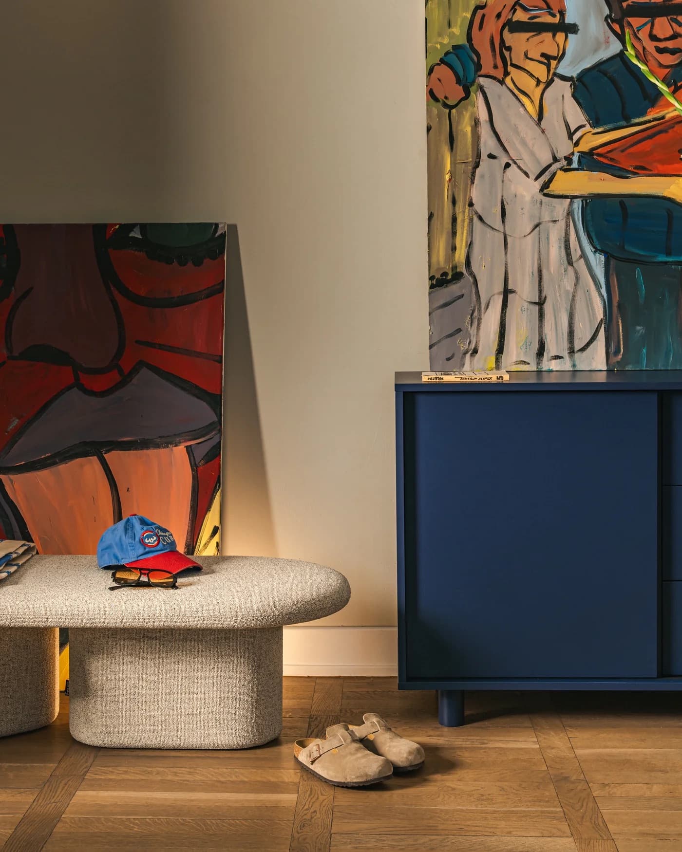 Ławka tapicerowana Ovo beżowy, Feum - 46354