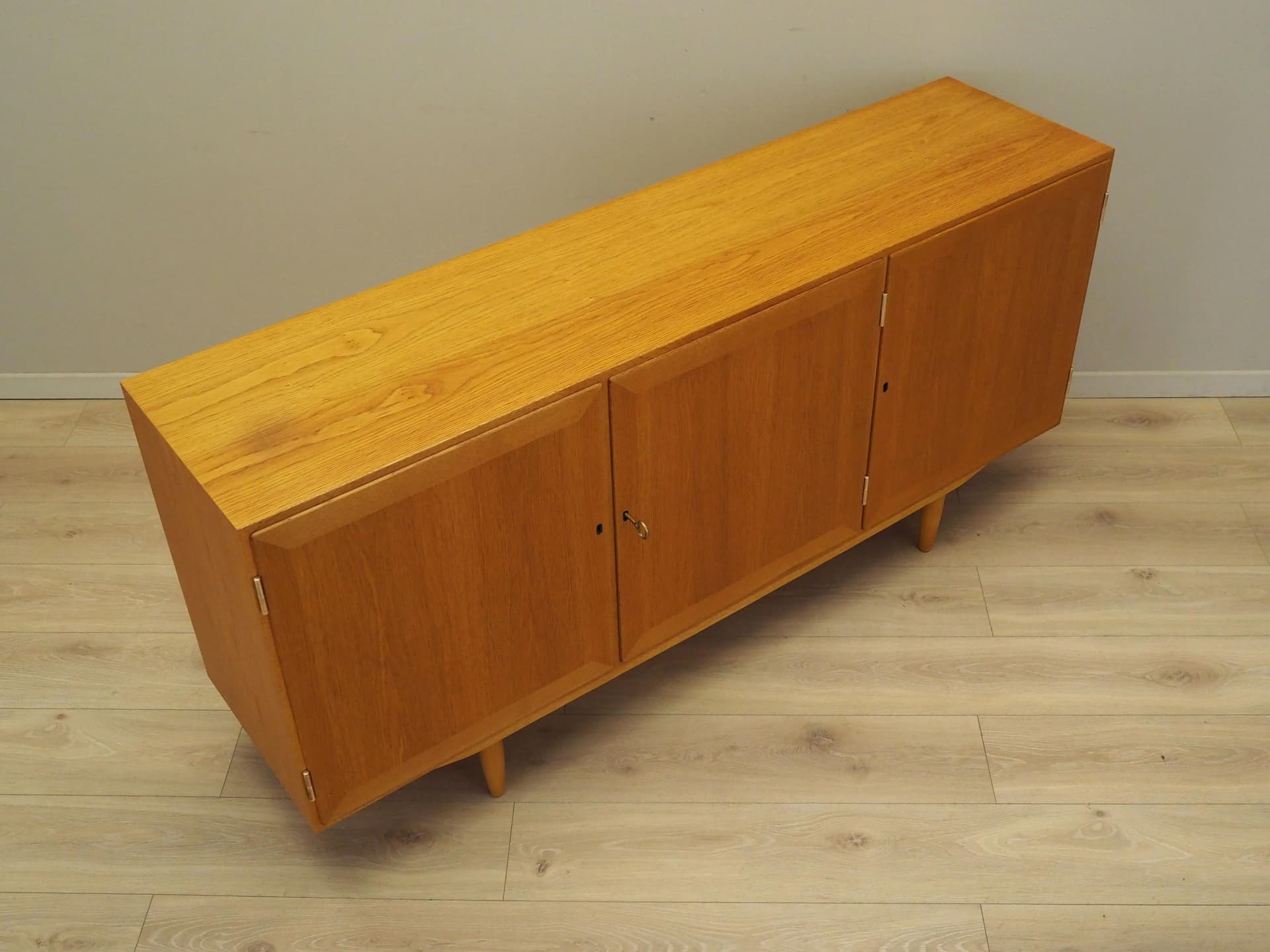 Sideboard, yellow ash, by C. Jensen, Hundevad, Denmark, 1970s. - 33113