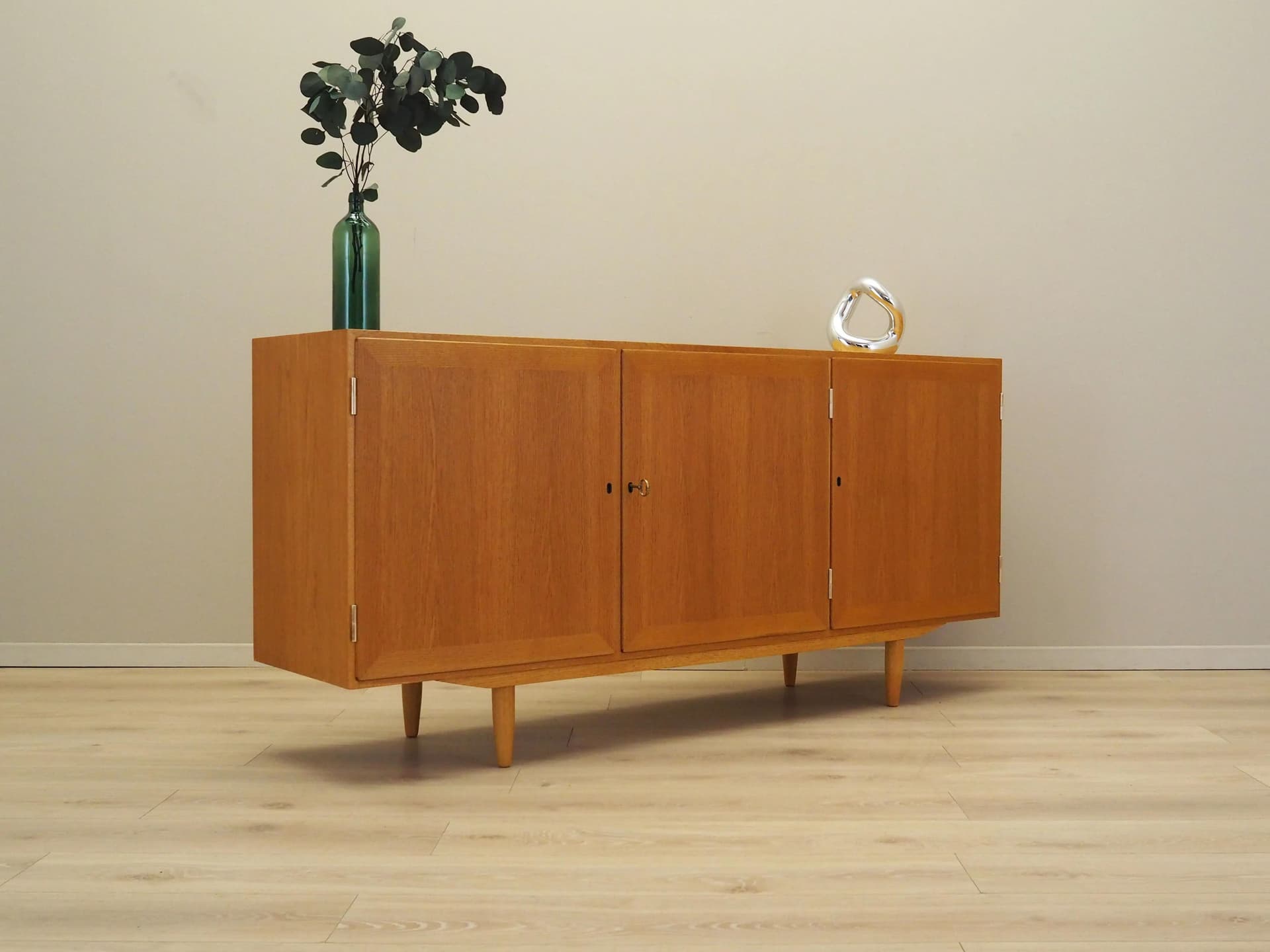 Sideboard, yellow ash, by C. Jensen, Hundevad, Denmark, 1970s. - 33112