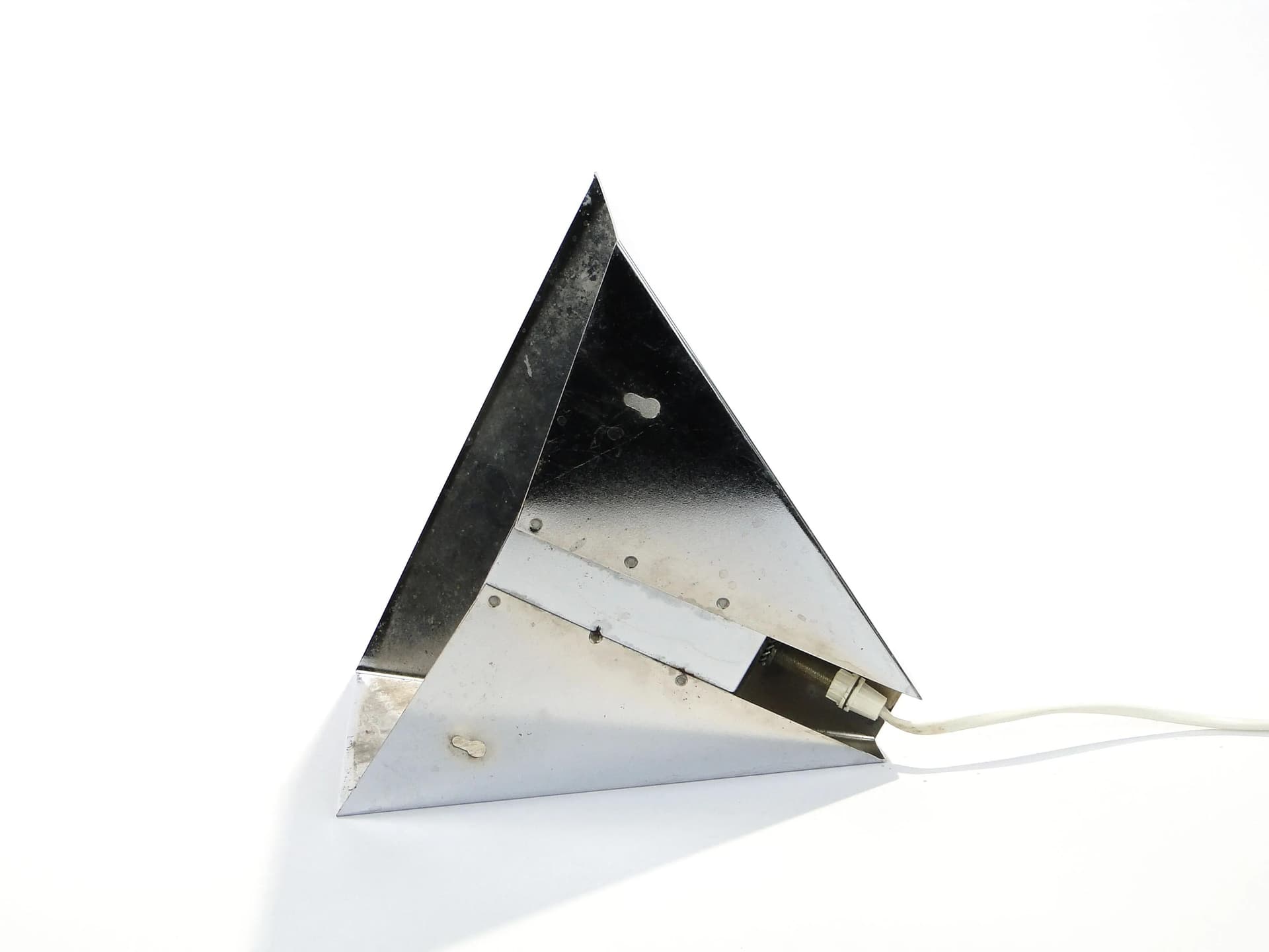 Kinkiet modernistyczny, srebrny, chrom, Polska, lata 70. - 33244