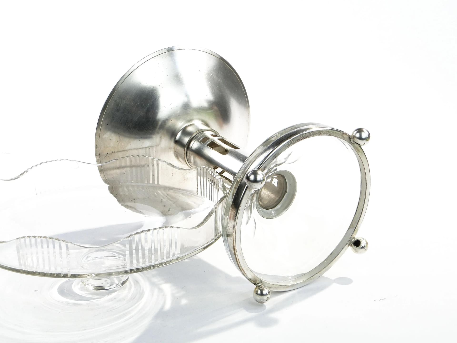 Centerpiece Art Deco, transparent crystal, Sandrik, Slovakia, 1920s - 33230