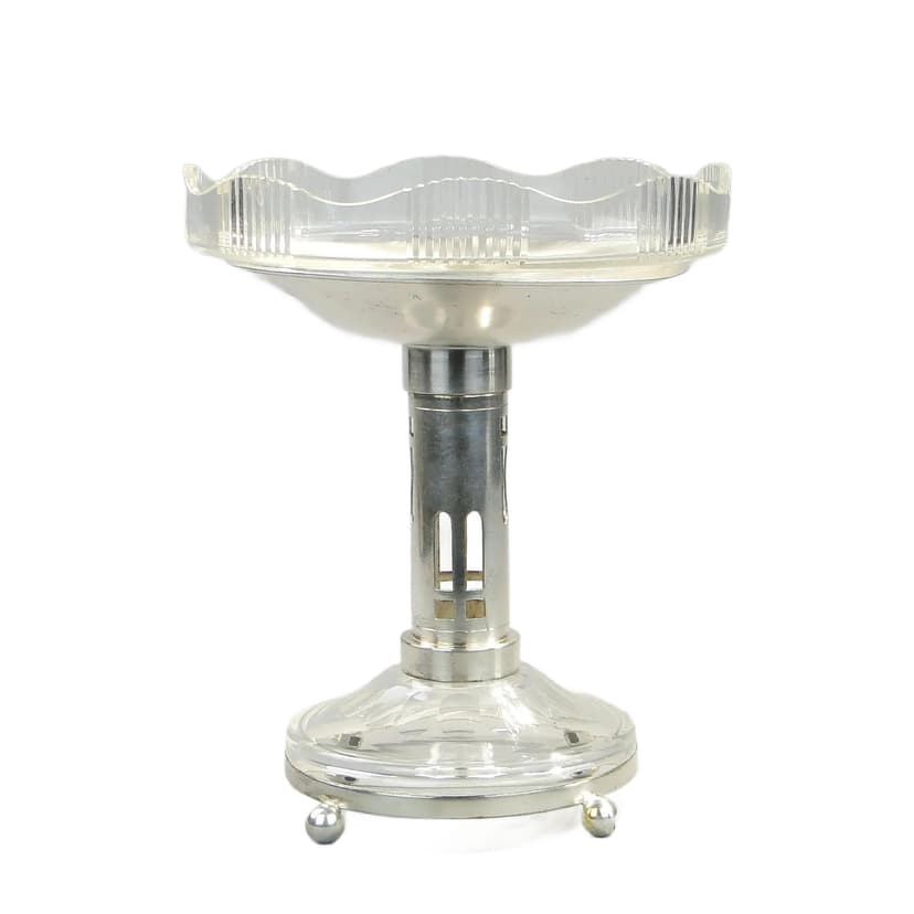 Centerpiece Art Deco, transparent crystal, Sandrik, Slovakia, 1920s