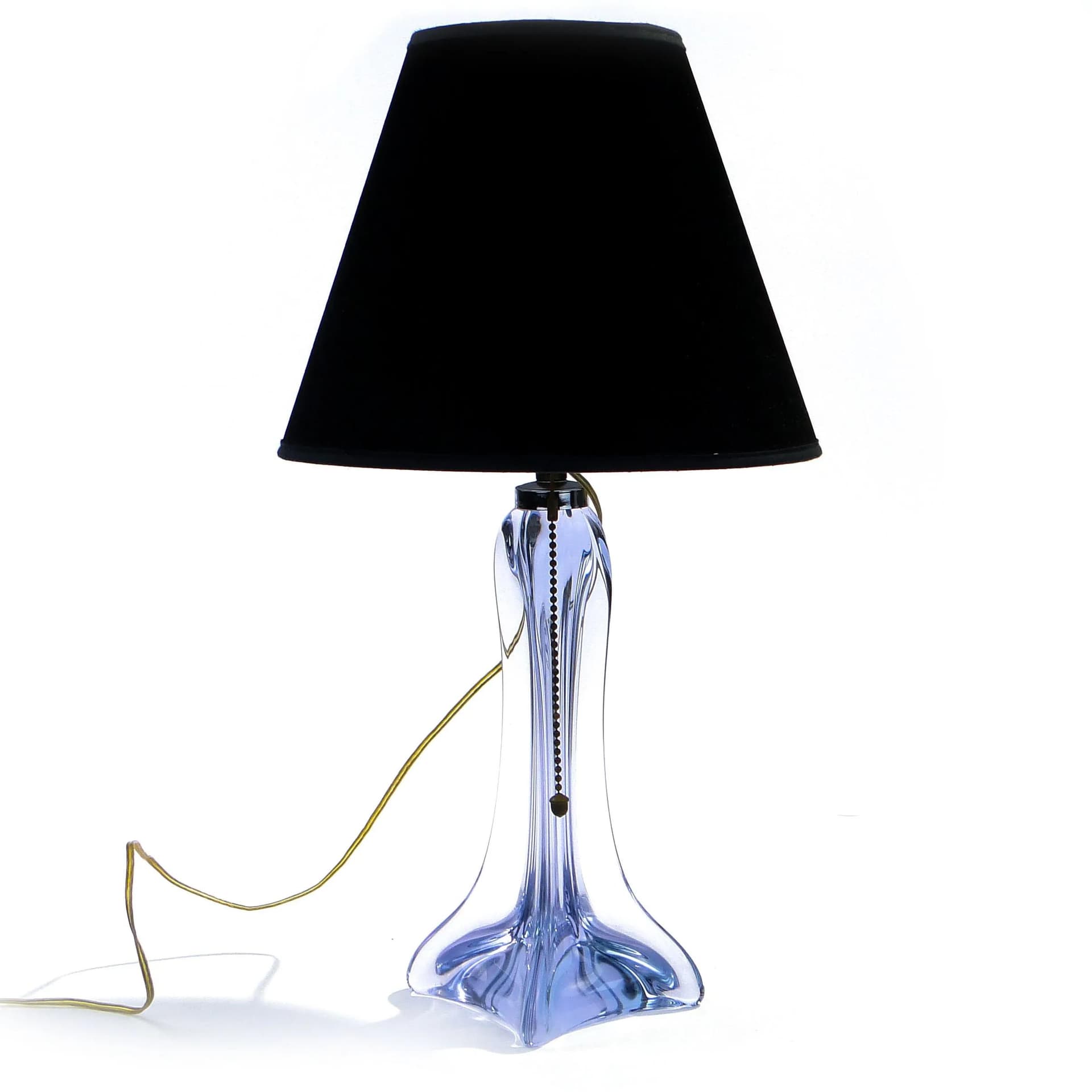 Table lamp, violet glass, Val St Lambert, Belgium, 1960s. - 33218