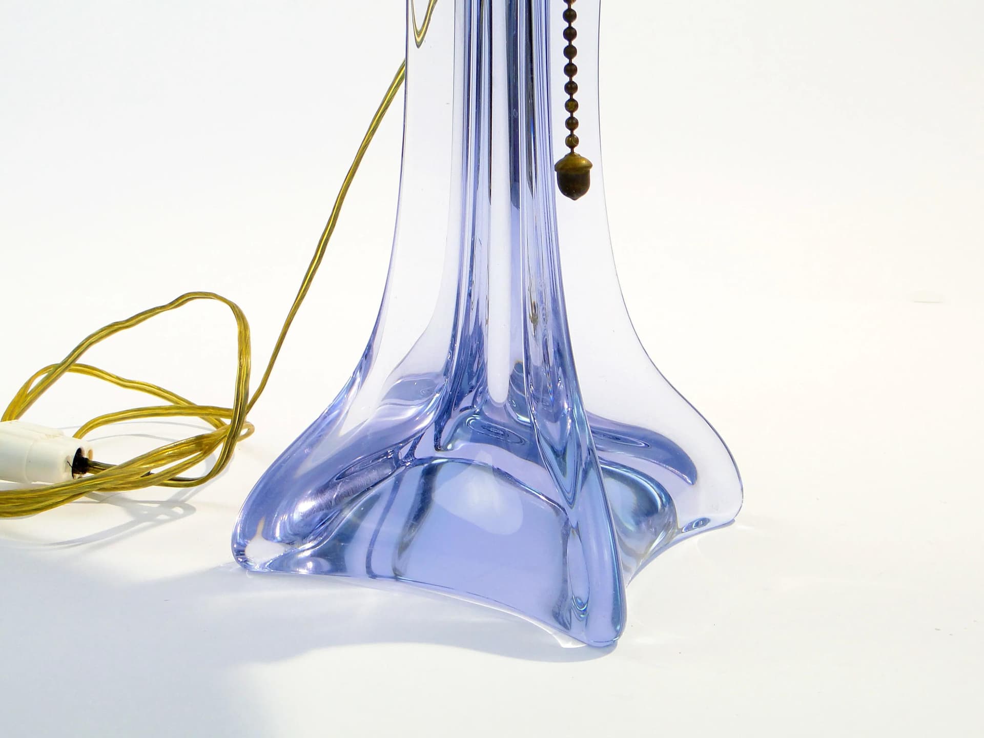 Table lamp, violet glass, Val St Lambert, Belgium, 1960s. - 33214