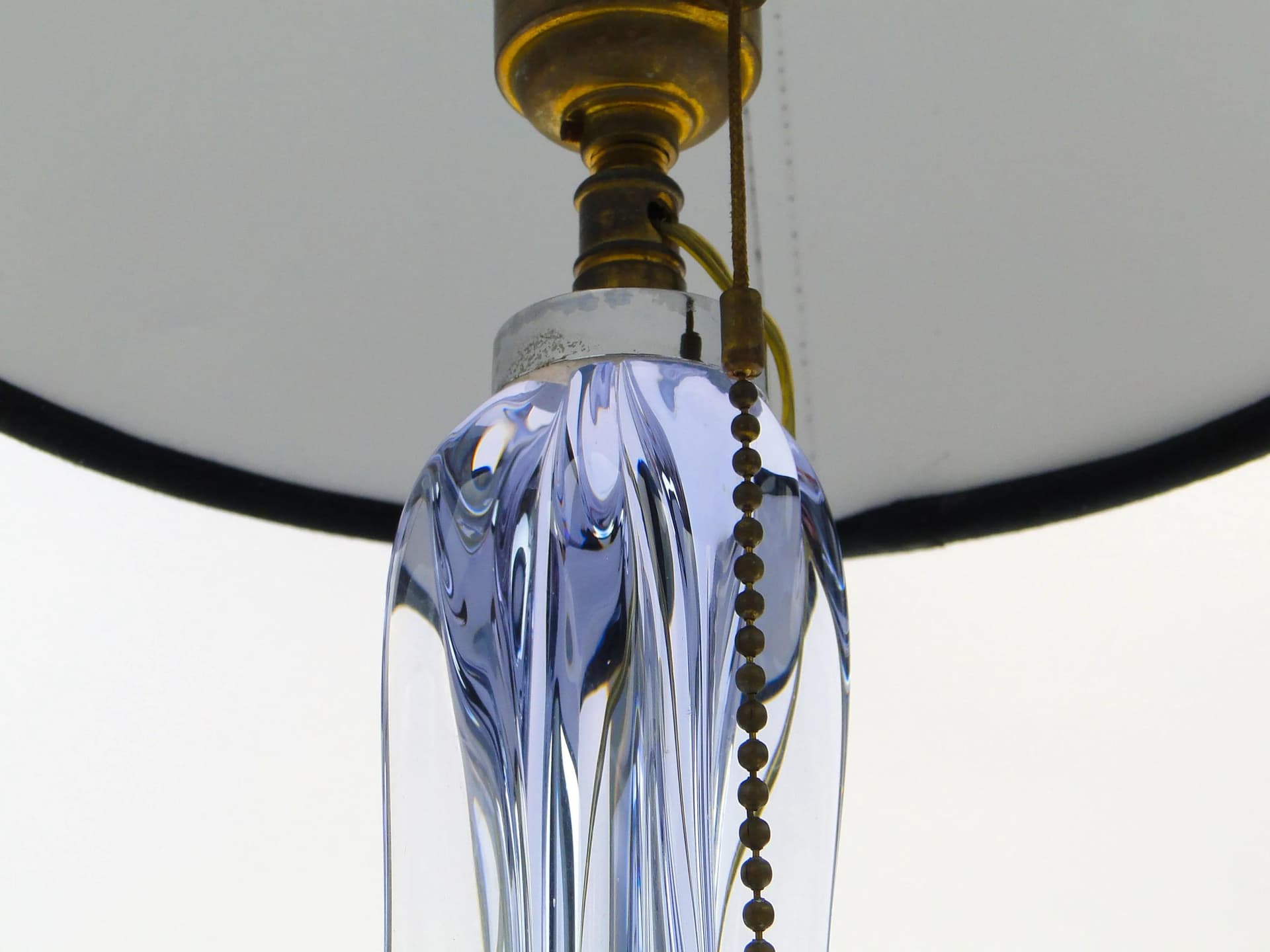 Table lamp, violet glass, Val St Lambert, Belgium, 1960s. - 33216