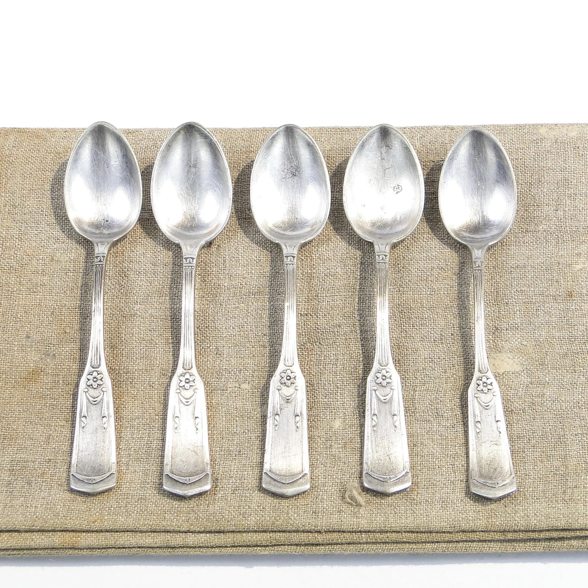 Set of Five Coffee Spoons, Art Nouveau, silver, early 20th c. - 33204
