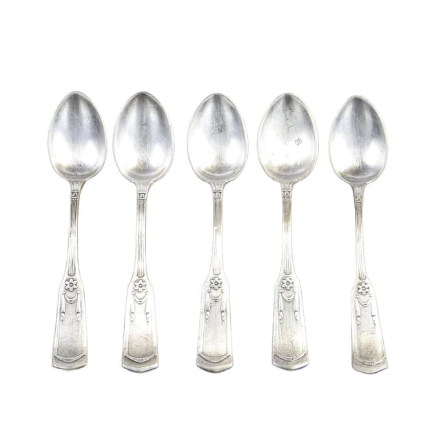Set of Five Coffee Spoons, Art Nouveau, silver, early 20th c. - DIMENSION