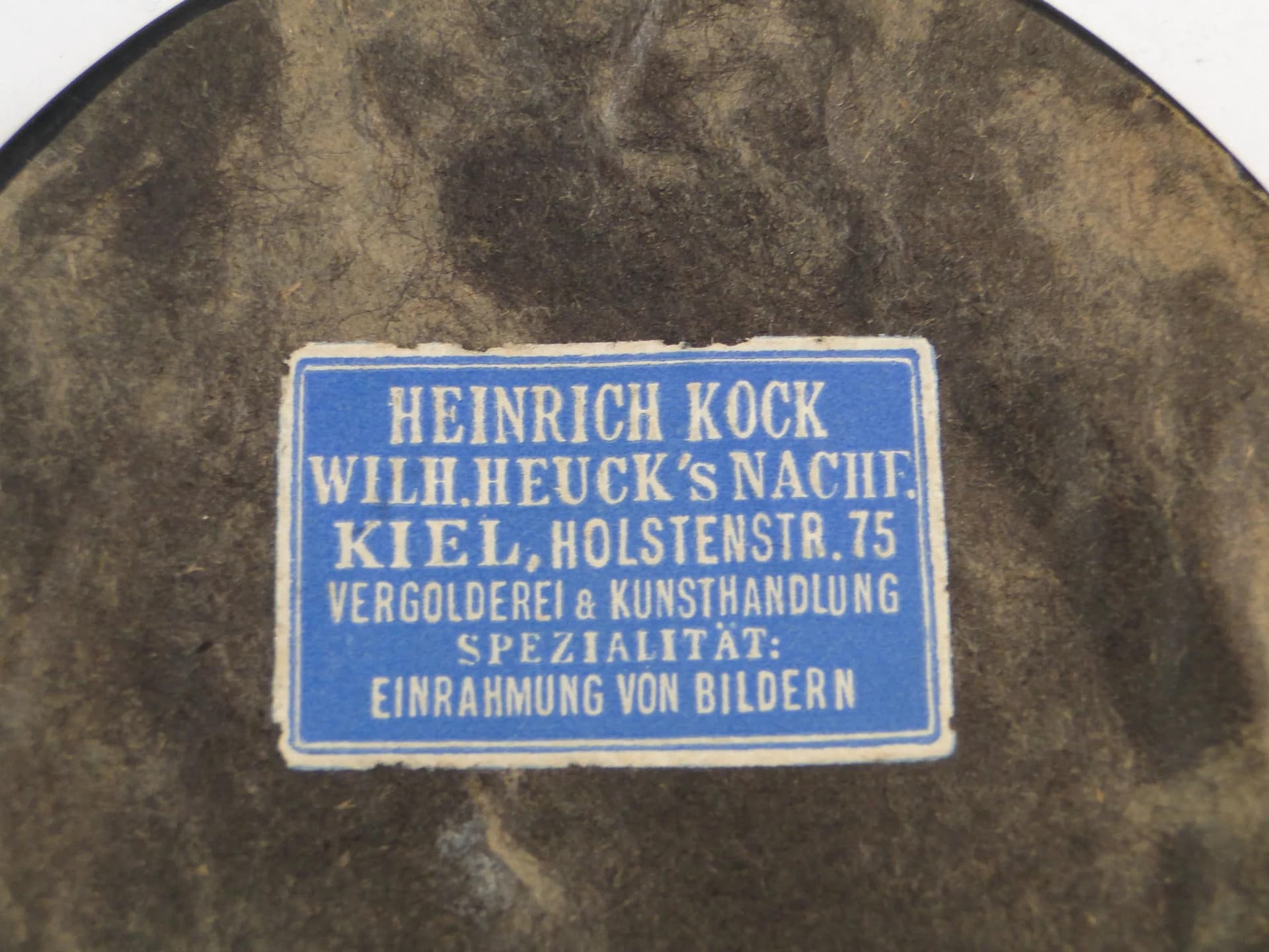 Elliptical Photo Frame, black wood, gilded accent, Germany, 1920s - 33464