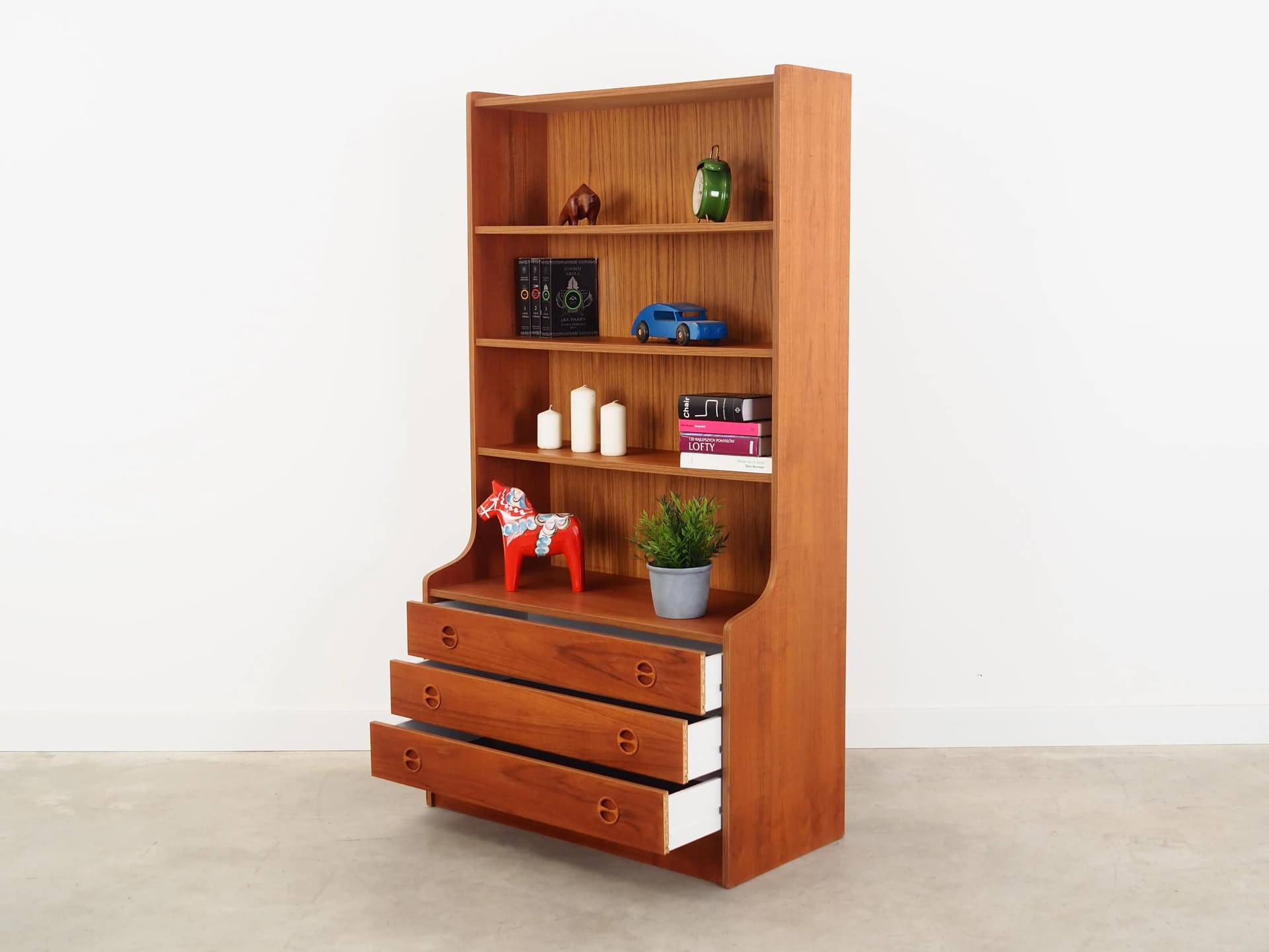 Bookcase, brown teak, Denmark, 1960s - 33355
