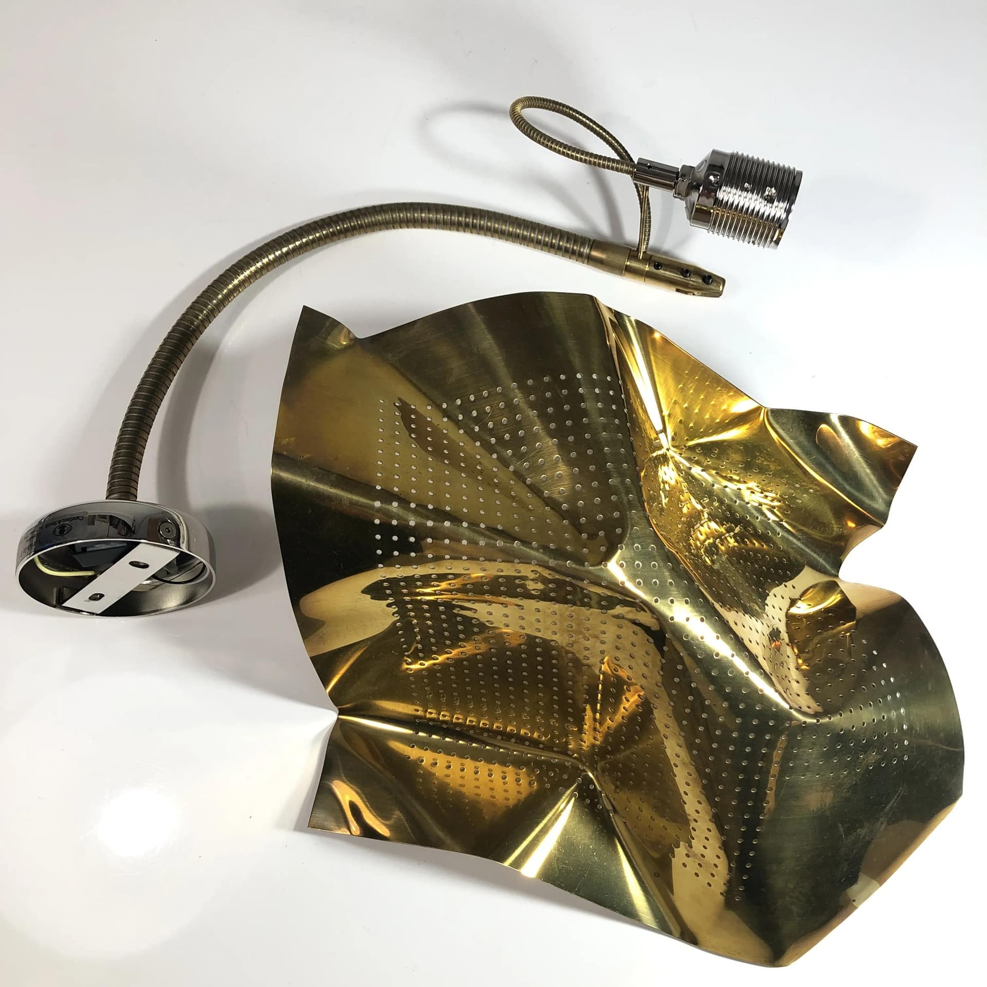 Para kinkietów, mosiądz złoty, Catellani & Smith, Włochy, lata 90. - 33378