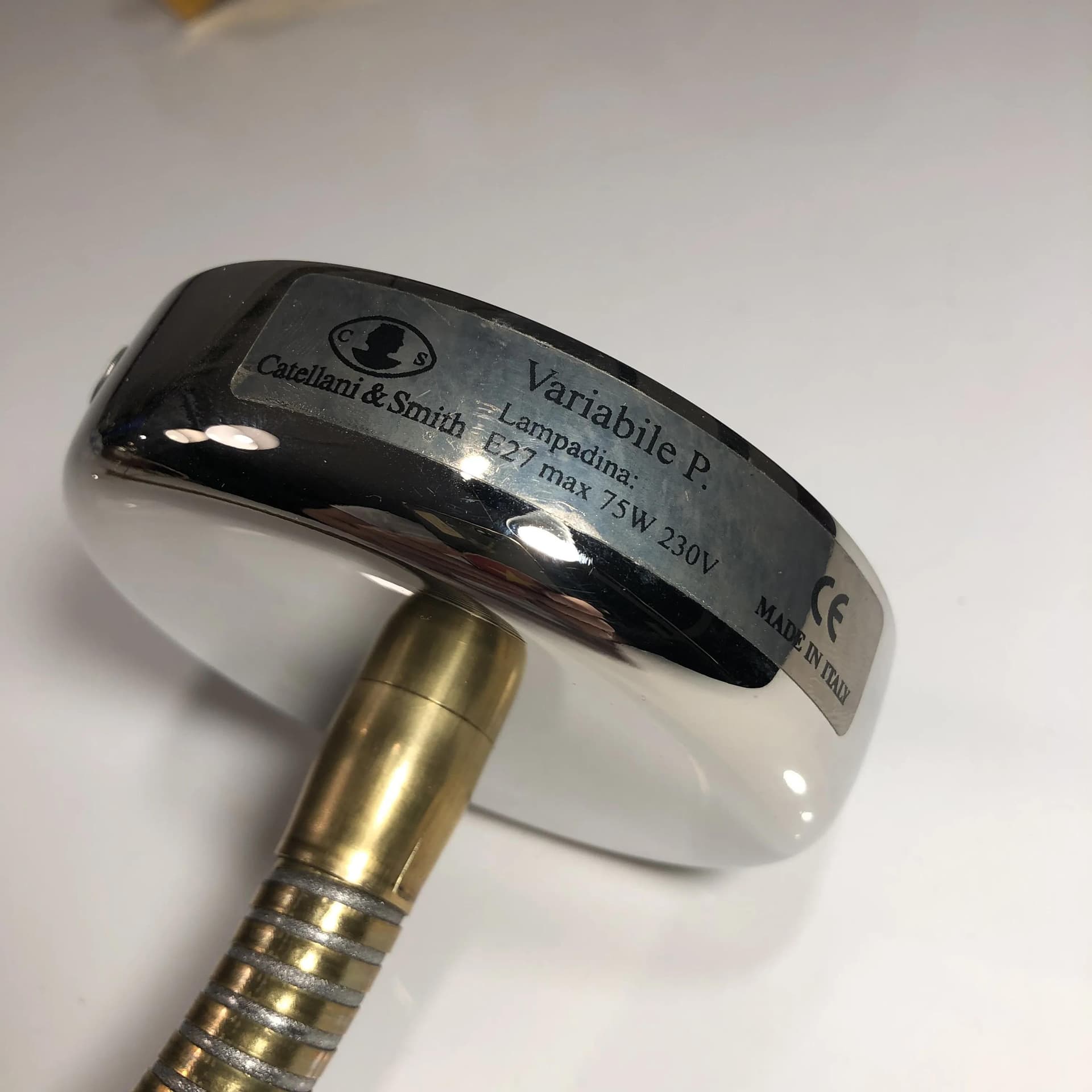 Para kinkietów, mosiądz złoty, Catellani & Smith, Włochy, lata 90. - 33381