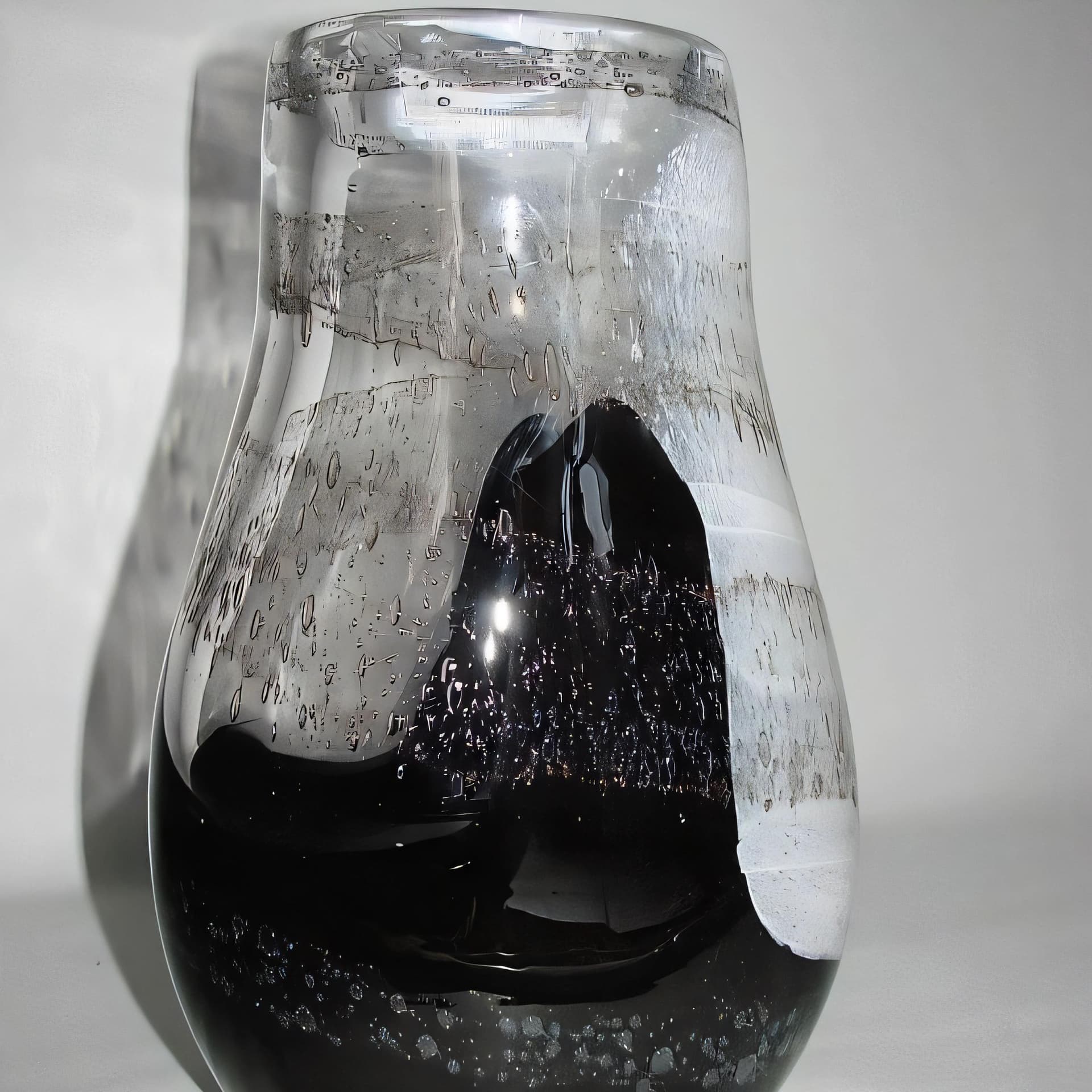 Wazon, czarny, szkło, Svaja - 37885