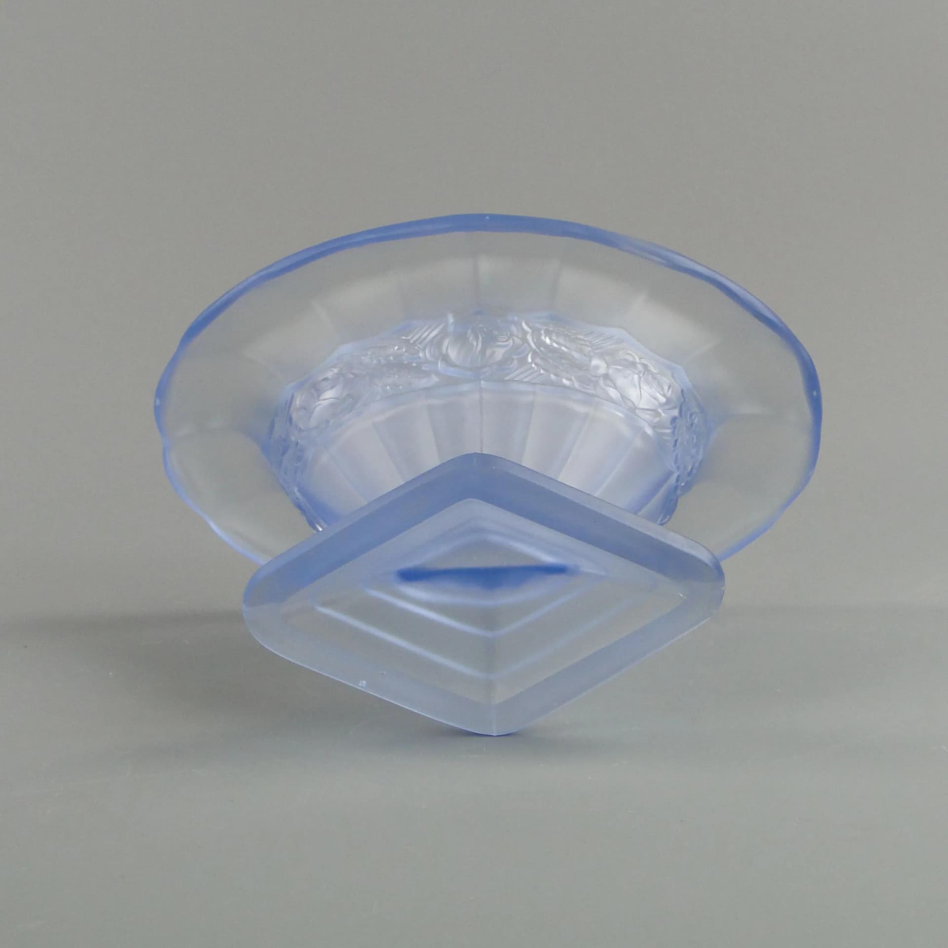 Wazon Art Deco, turkusowy, szkło, Huta Hortensja, Polska, lata 30. - 33439