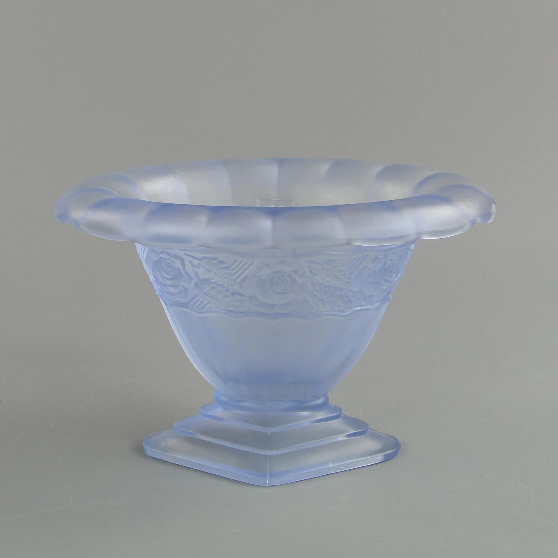 Wazon Art Deco, turkusowy, szkło, Huta Hortensja, Polska, lata 30. - 33434