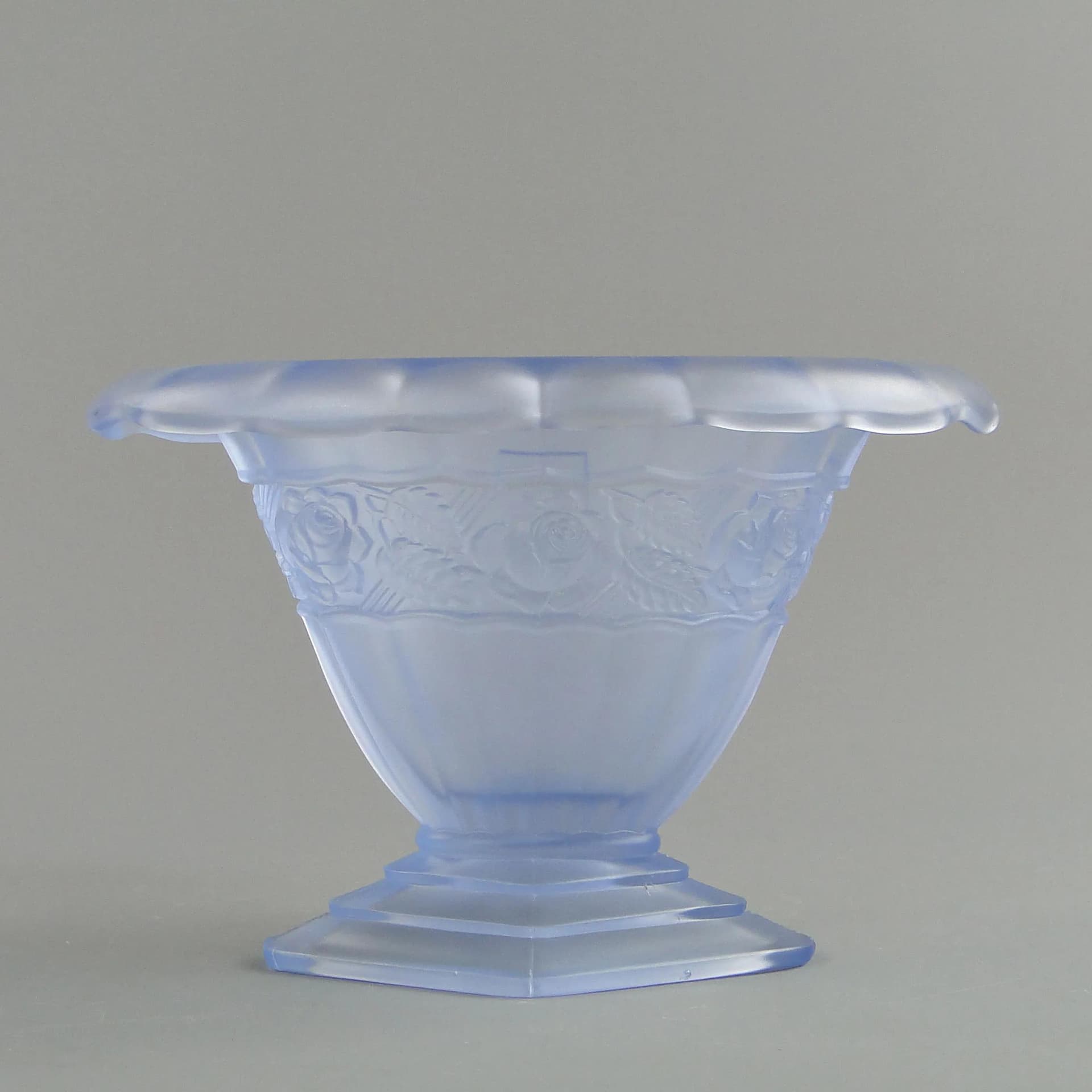 Wazon Art Deco, turkusowy, szkło, Huta Hortensja, Polska, lata 30. - 33433