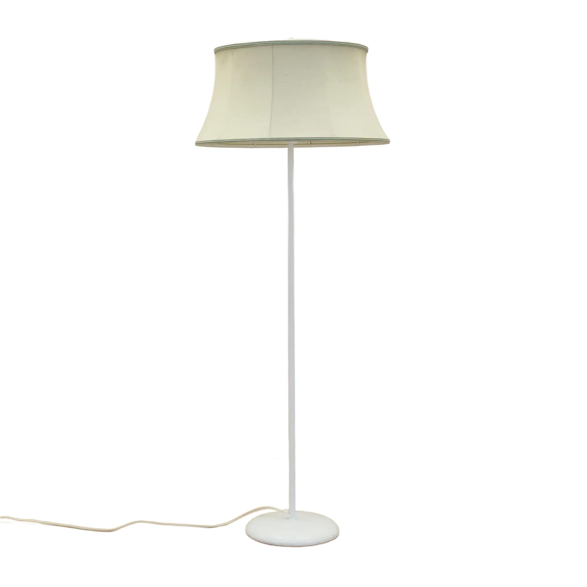 Lampa podłogowa, metal biały, Dania, lata 70.