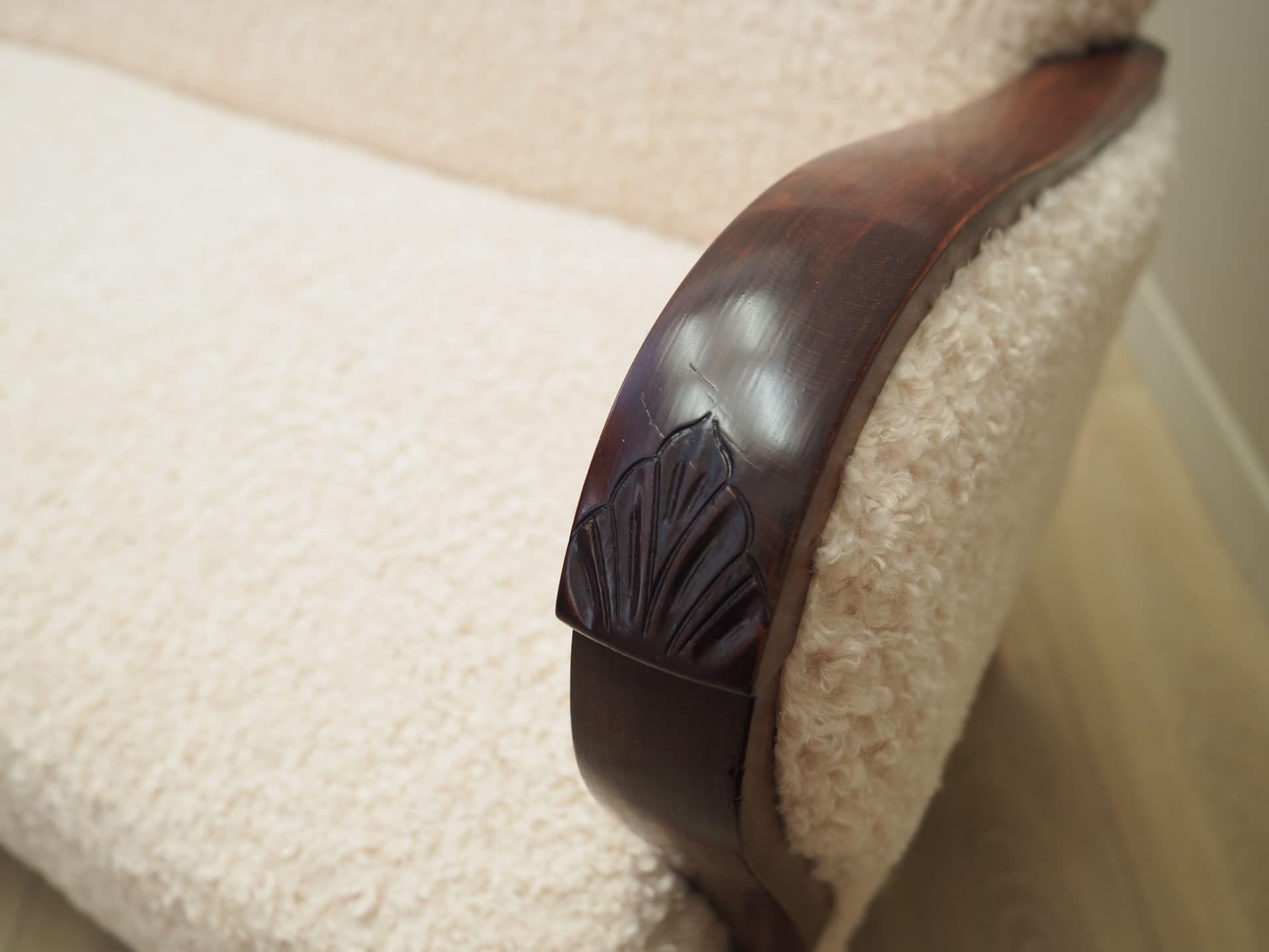 Sofa, beżowy buk, Dania, lata 60. - 63918