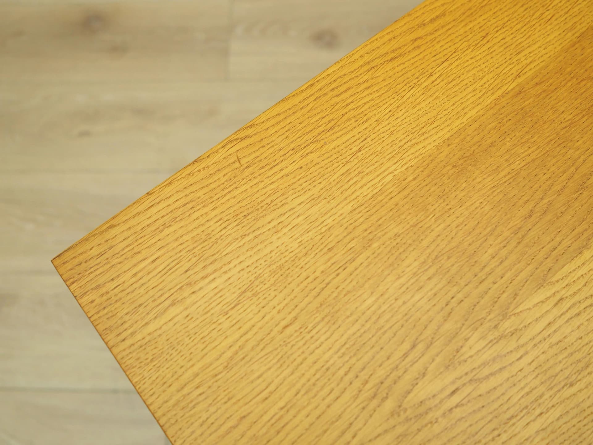 Desk, yellow ash, black metal, Domino Møbler, Denmark, 1970s. - 33486