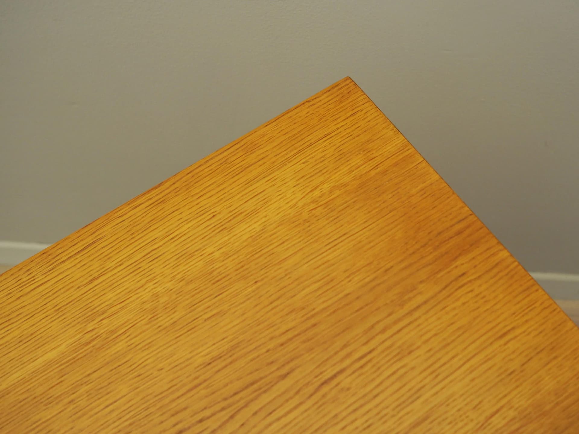 Desk, yellow ash, black metal, Domino Møbler, Denmark, 1970s. - 33488