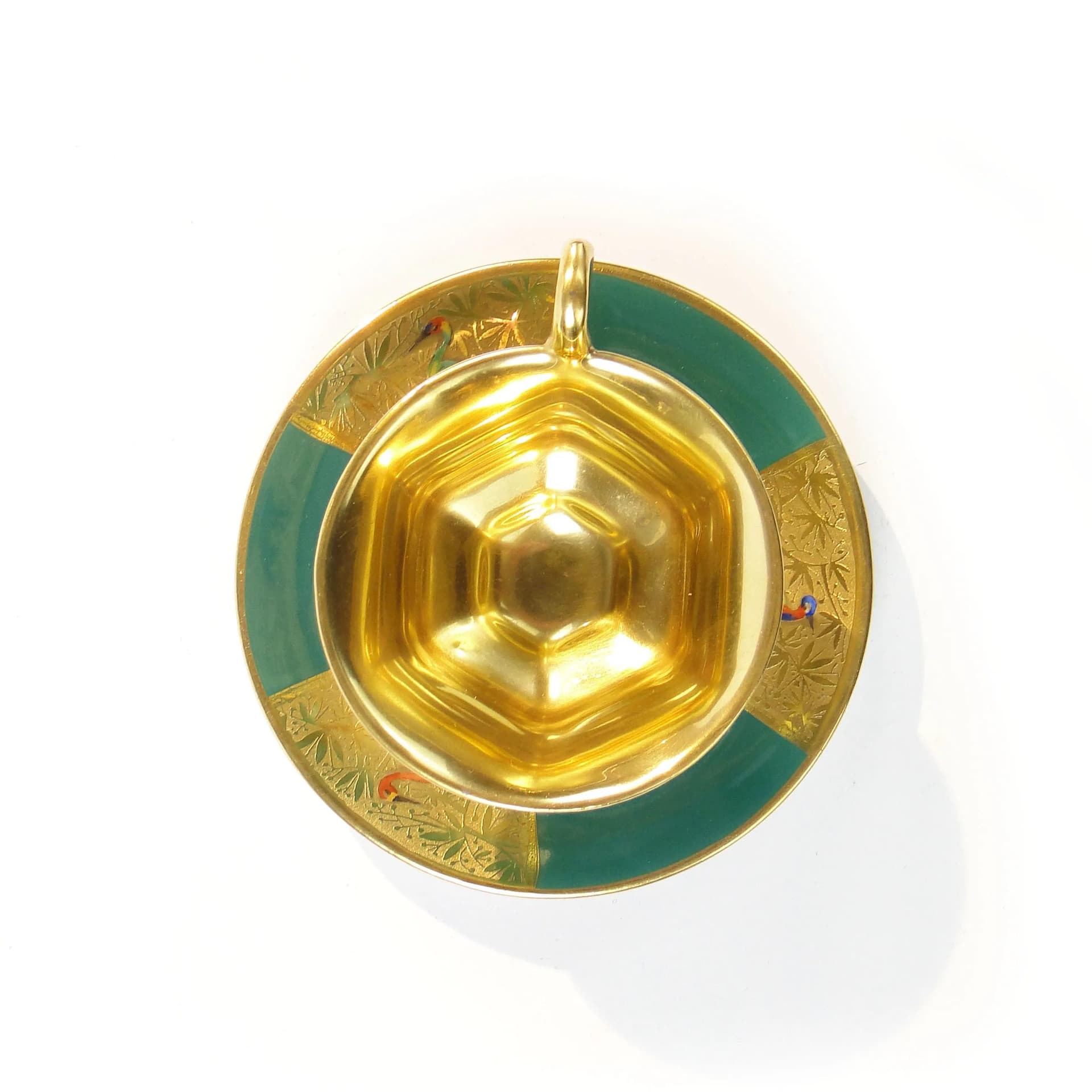 Filiżanka do mokki Art déco, zielony, porcelana, Czechosłowacja, lata 30. - 33609