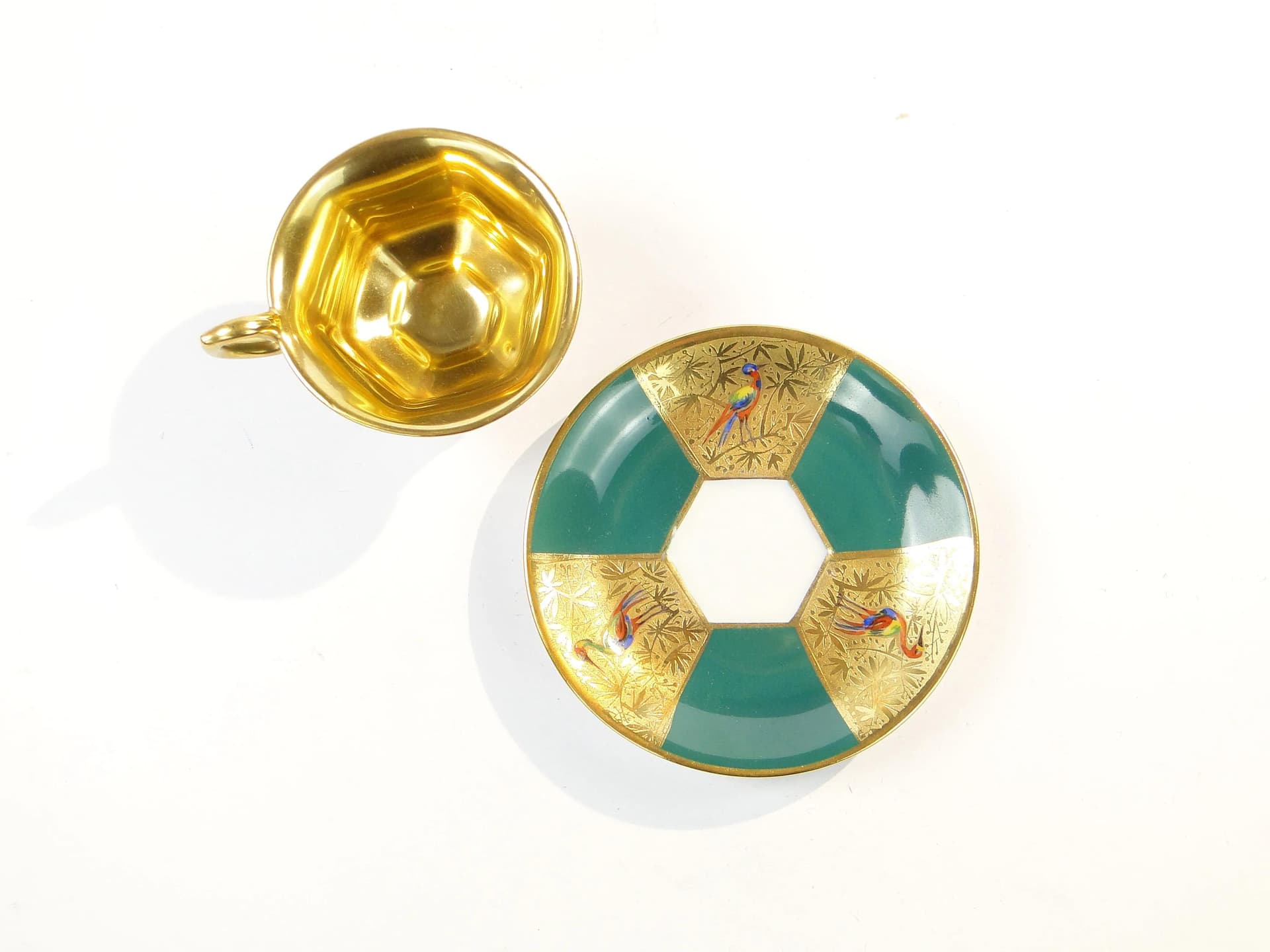 Filiżanka do mokki Art déco, zielony, porcelana, Czechosłowacja, lata 30. - 33611