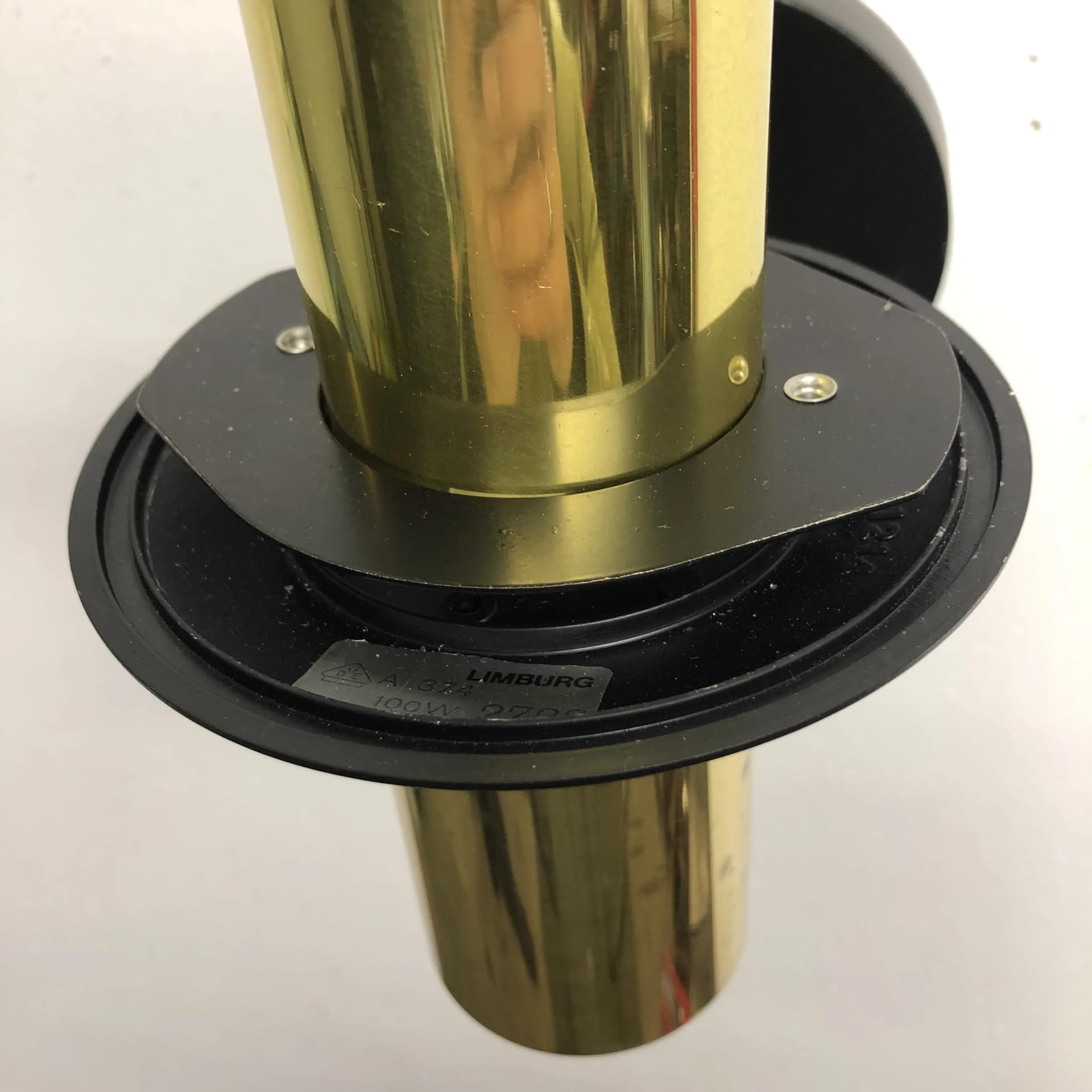 Pair of wall sconces, dark brown glass, Glashutte Limburg, Germany, 1970s. - 33571