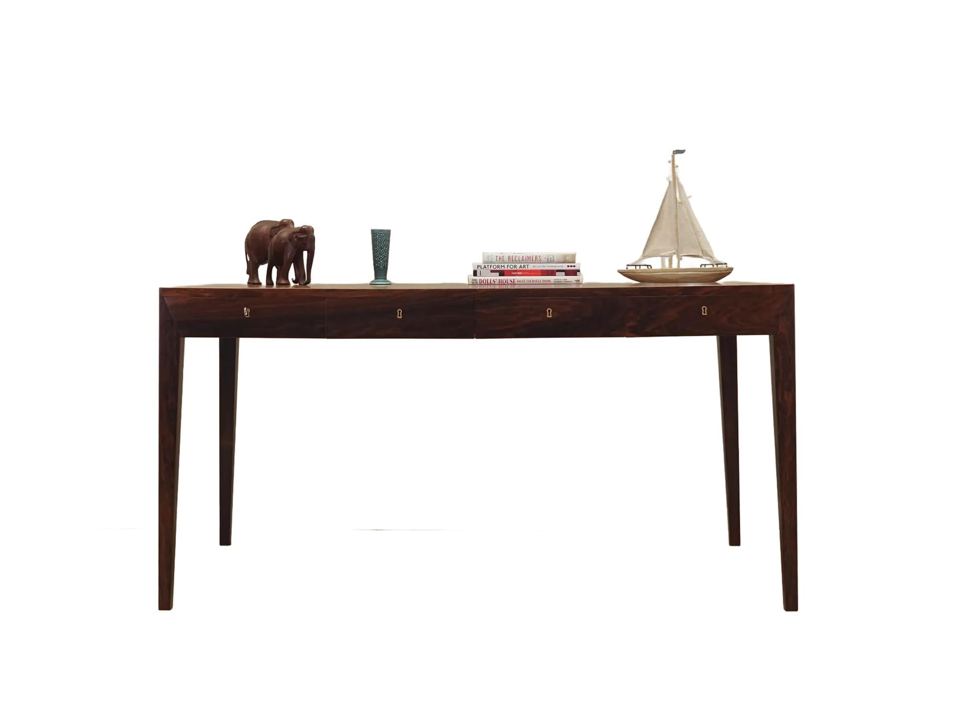 Desk, brown rosewood, by S. Hansen, Haslev Møbelsnedkeri, Denmark, 1960s.