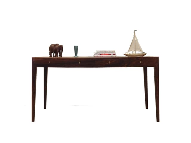 Desk, brown rosewood, by S. Hansen, Haslev Møbelsnedkeri, Denmark, 1960s. - DIMENSION