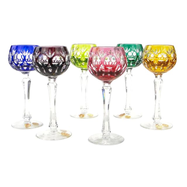 Kryształowe kieliszki do białego wina, Nachtmann, Niemcy, lata 60. - WYMIARY