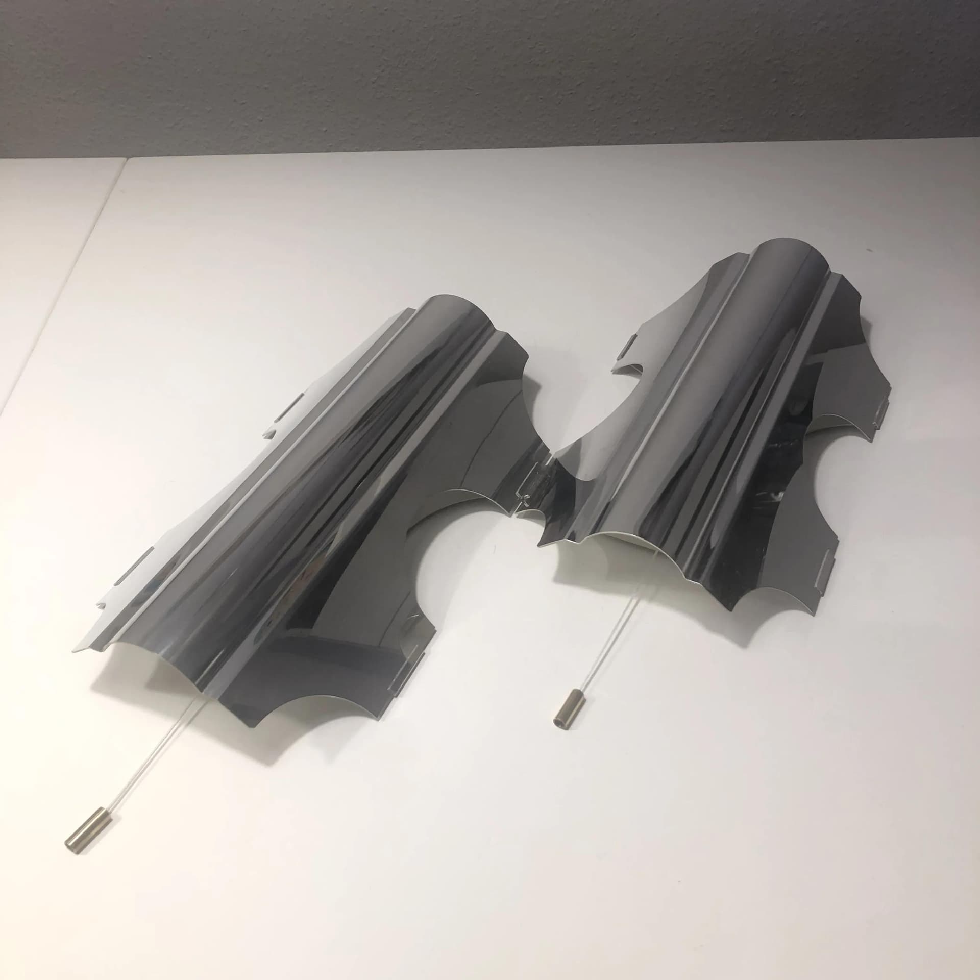 Para kinkietów, srebro, aluminium polerowane, Doria, Niemcy, lata 70. - 33713