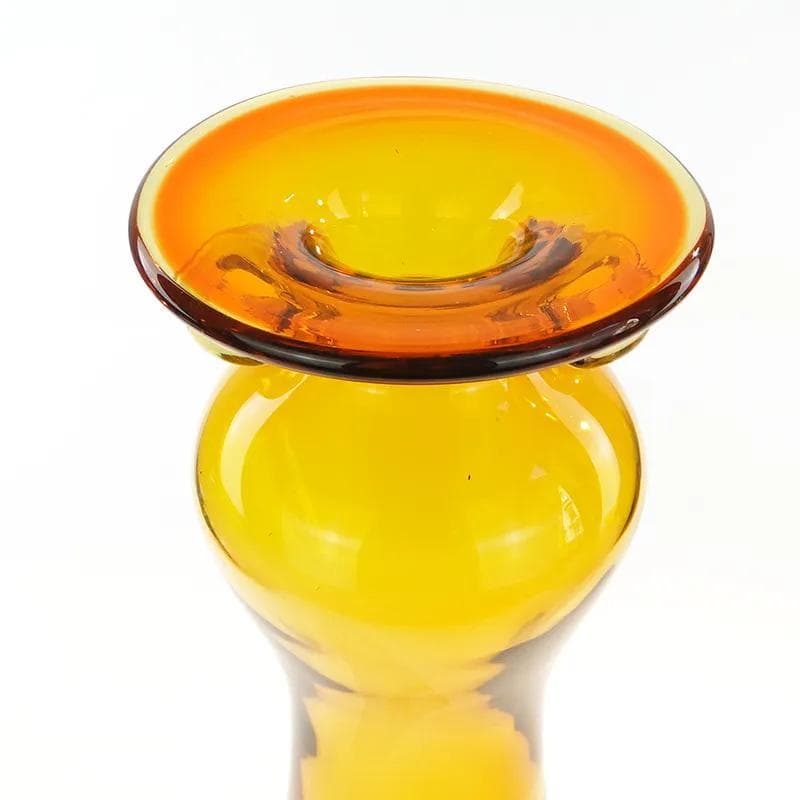 Amphora vase, yellow glass, by K. Krawczyk, Poland, 1970s. - 33740