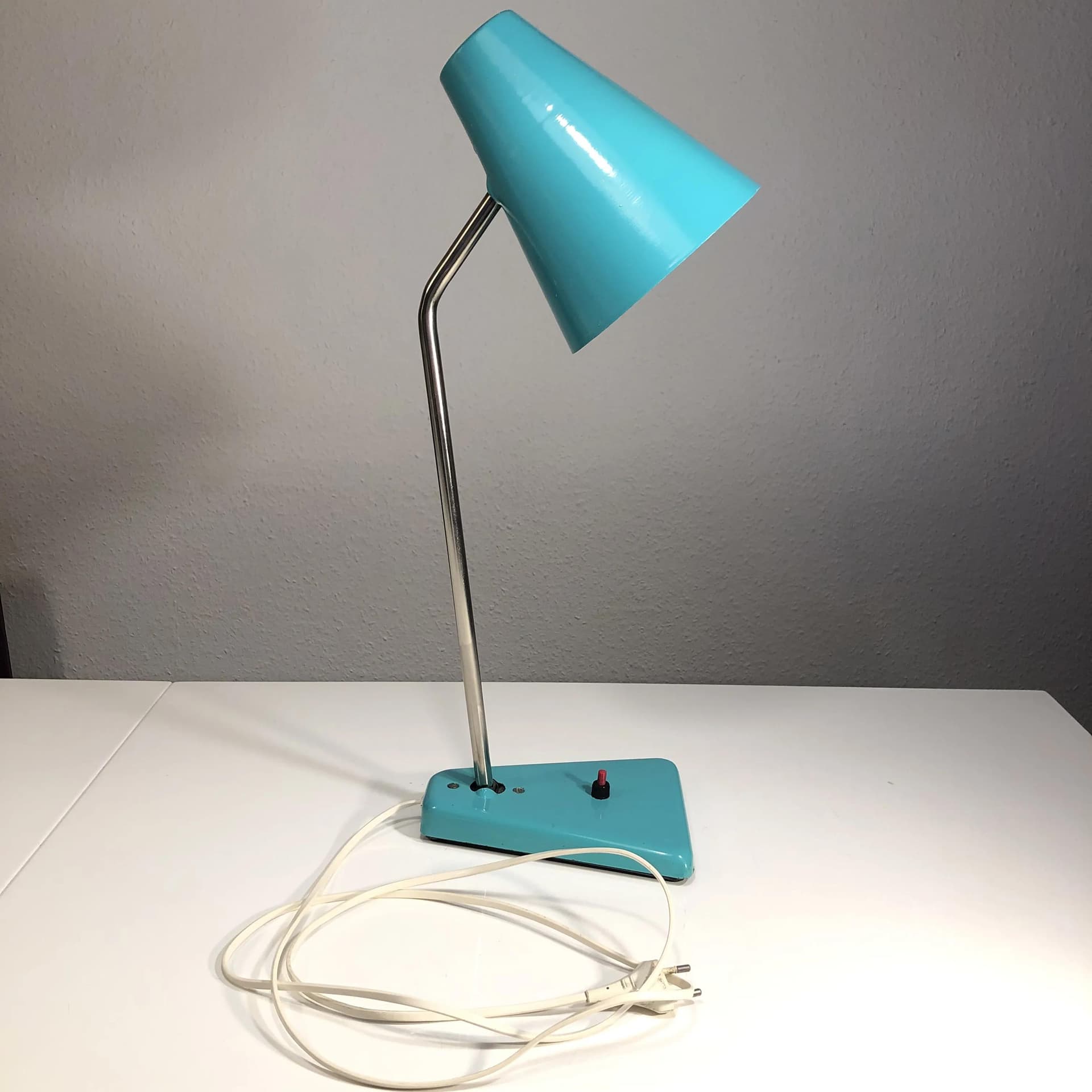 Lampka biurkowa Zaos St46, metal turkusowy, Zaos, Polska, lata 70. - 33707