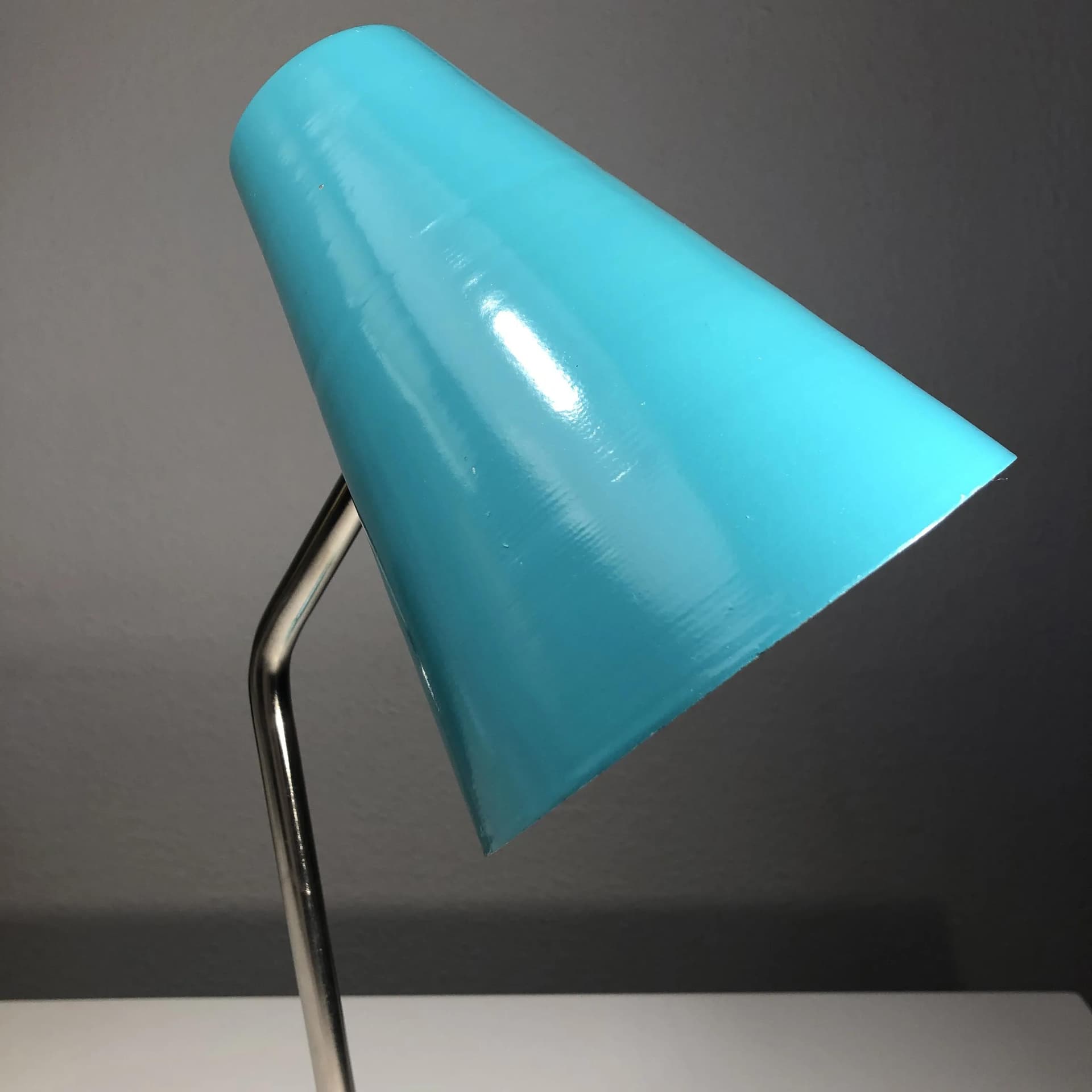 Lampka biurkowa Zaos St46, metal turkusowy, Zaos, Polska, lata 70. - 33708