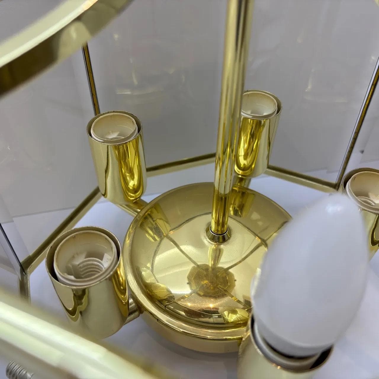 Plafon, złocona stal mosiądz, Holtkötter, Niemcy, lata 80. - 33680