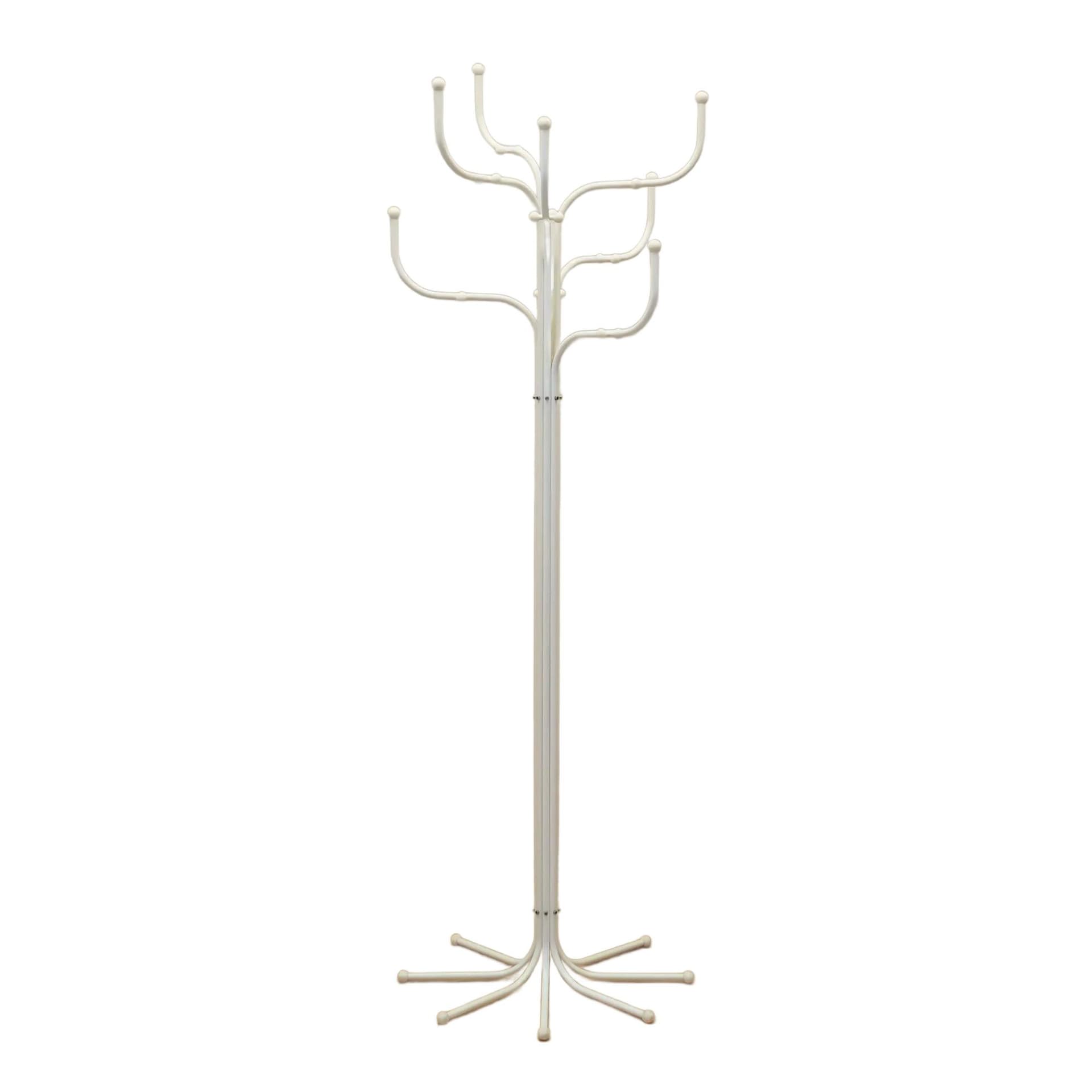 Standing coat rack Coat Tree, white metal, by S. Werner, Fritz Hansen, Denmark, 1970s.
