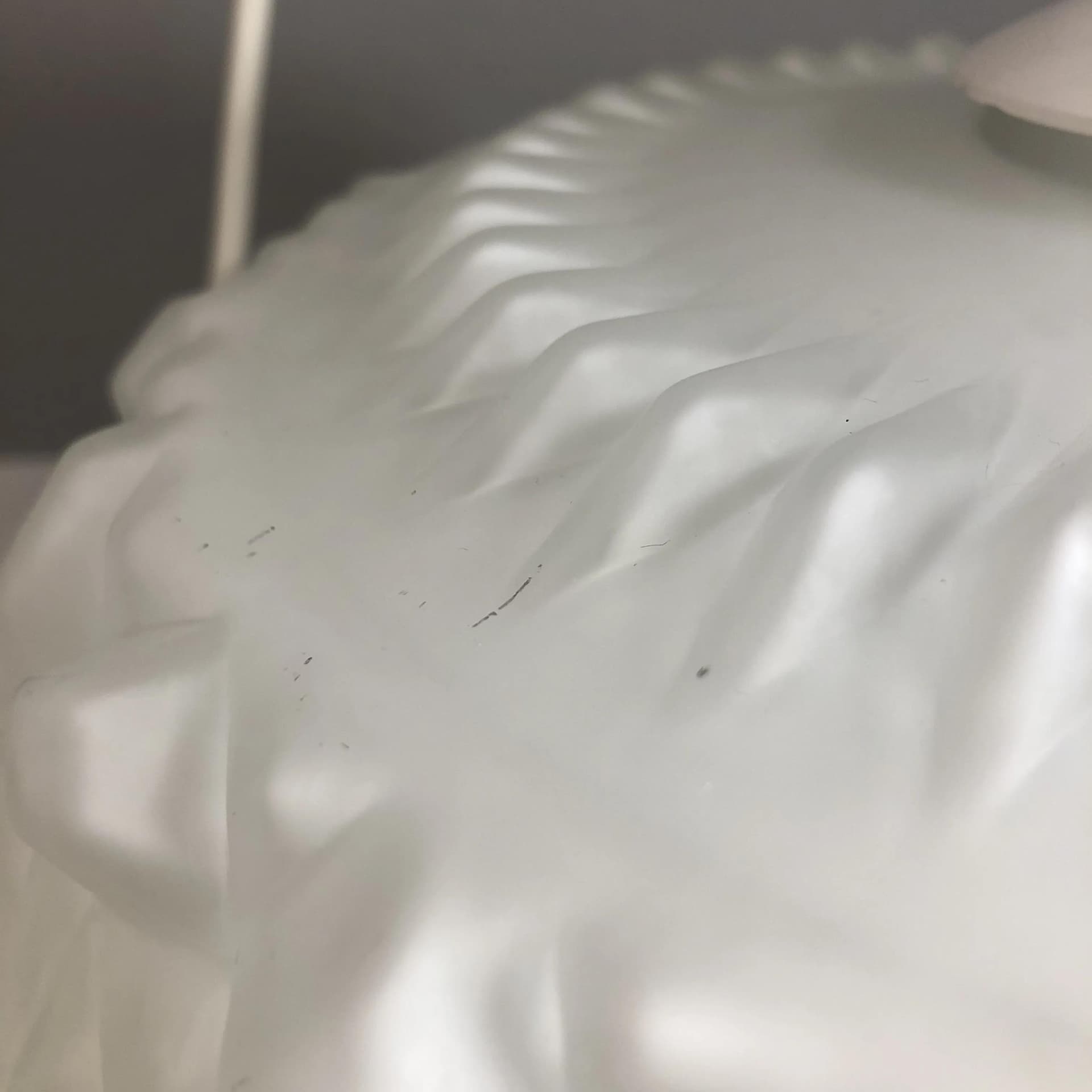 Pendant lamp, white opaline glass, white bakelite, Germany, 1970s. - 33661