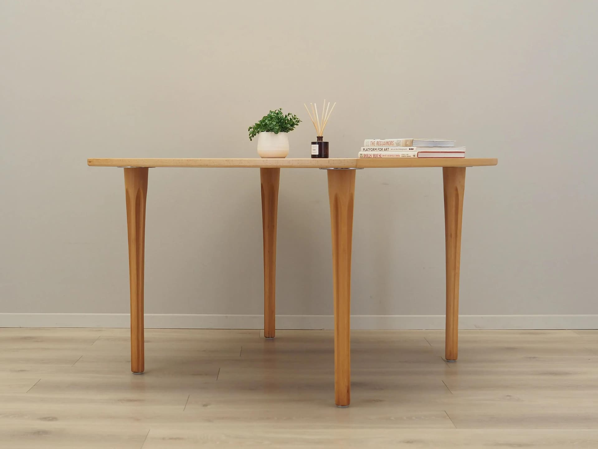 Table, beige beech, by T. Okamura & E. Marquardsen, for Getama, Denmark, 1970s. - 33816