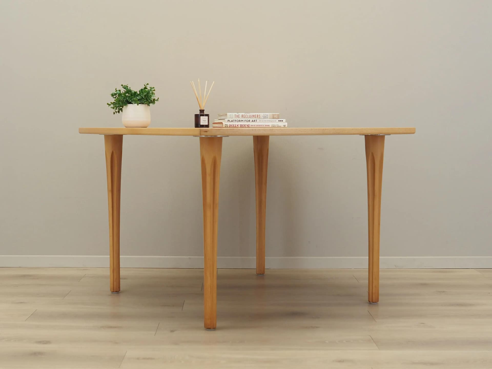Table, beige beech, by T. Okamura & E. Marquardsen, for Getama, Denmark, 1970s. - 33817