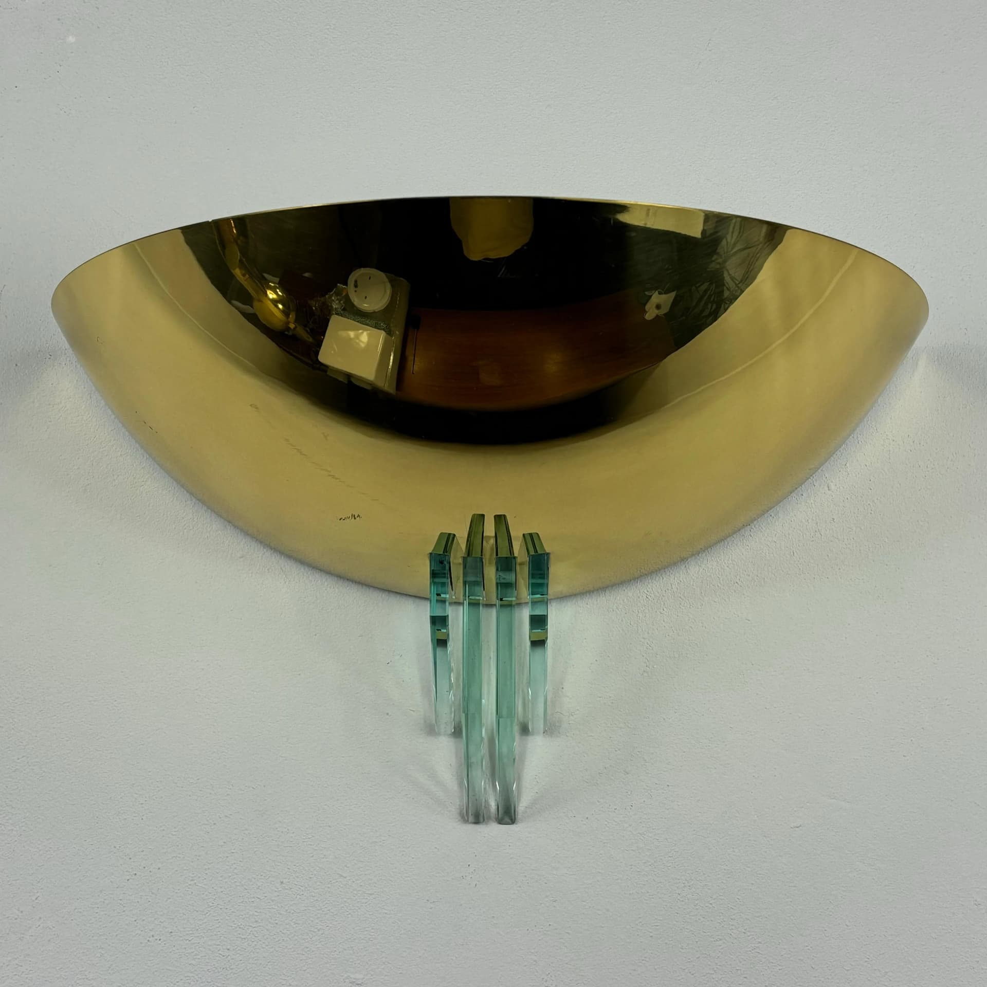 Kinkiet Art Deco, mosiądz złoty, Baulmann Leuchten, Niemcy, lata 90. - 33978