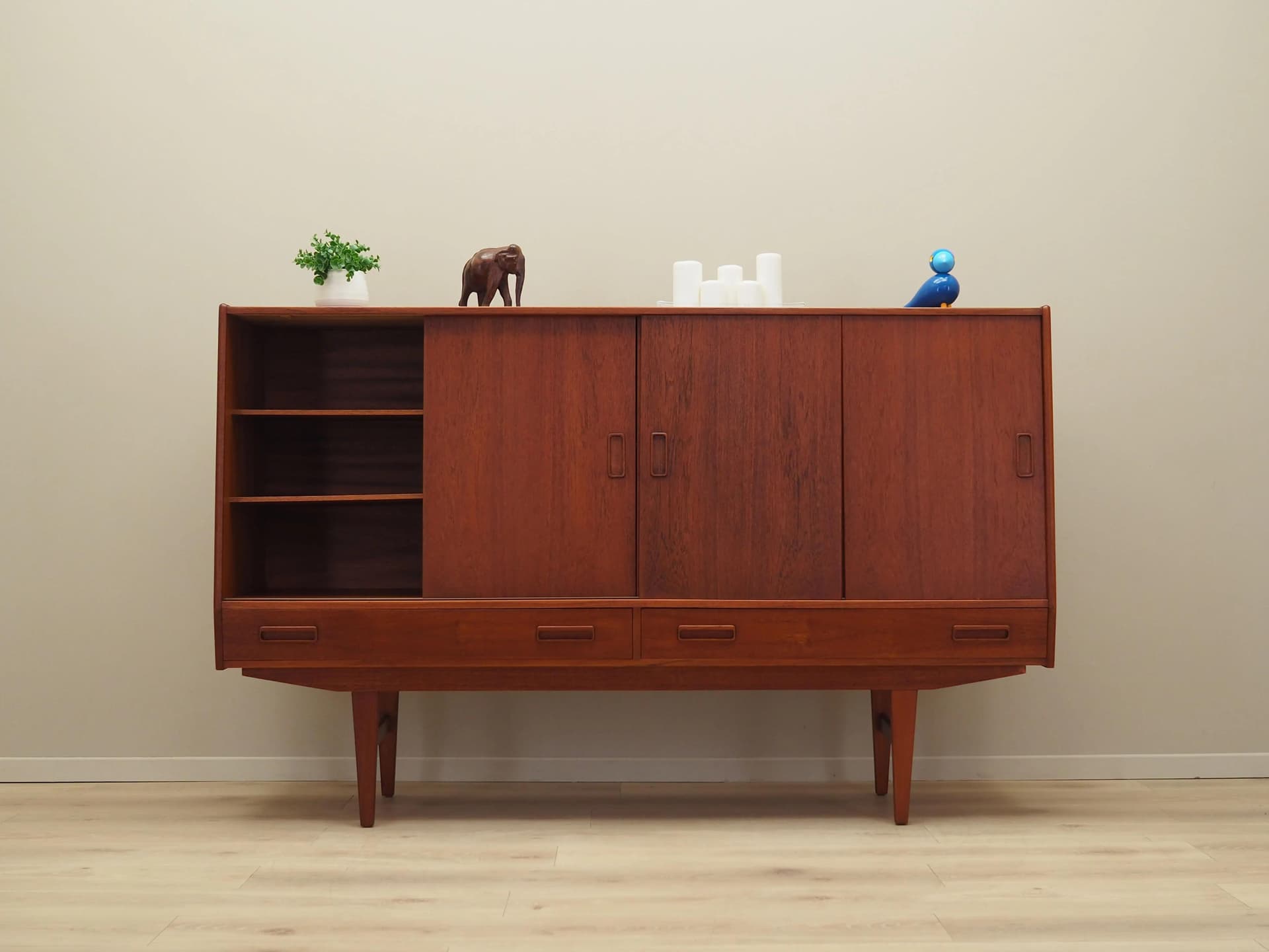 Highboard, brown teak, Westergaards Møbelfabrik, Denmark, 1960s. - 33776