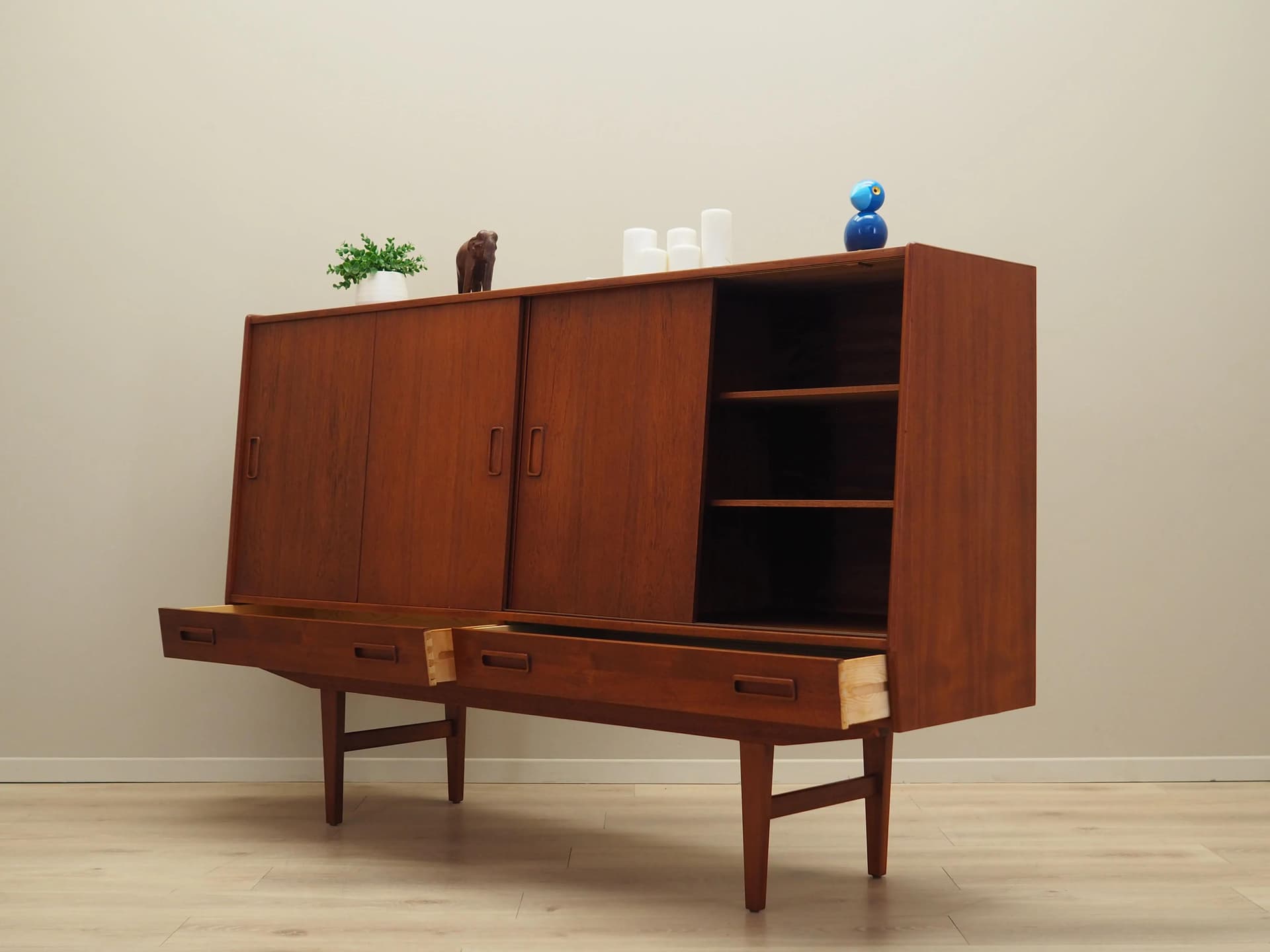 Highboard, brown teak, Westergaards Møbelfabrik, Denmark, 1960s. - 33780