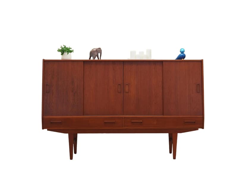 Highboard, teak brązowy, Westergaards Møbelfabrik, Dania, lata 60.