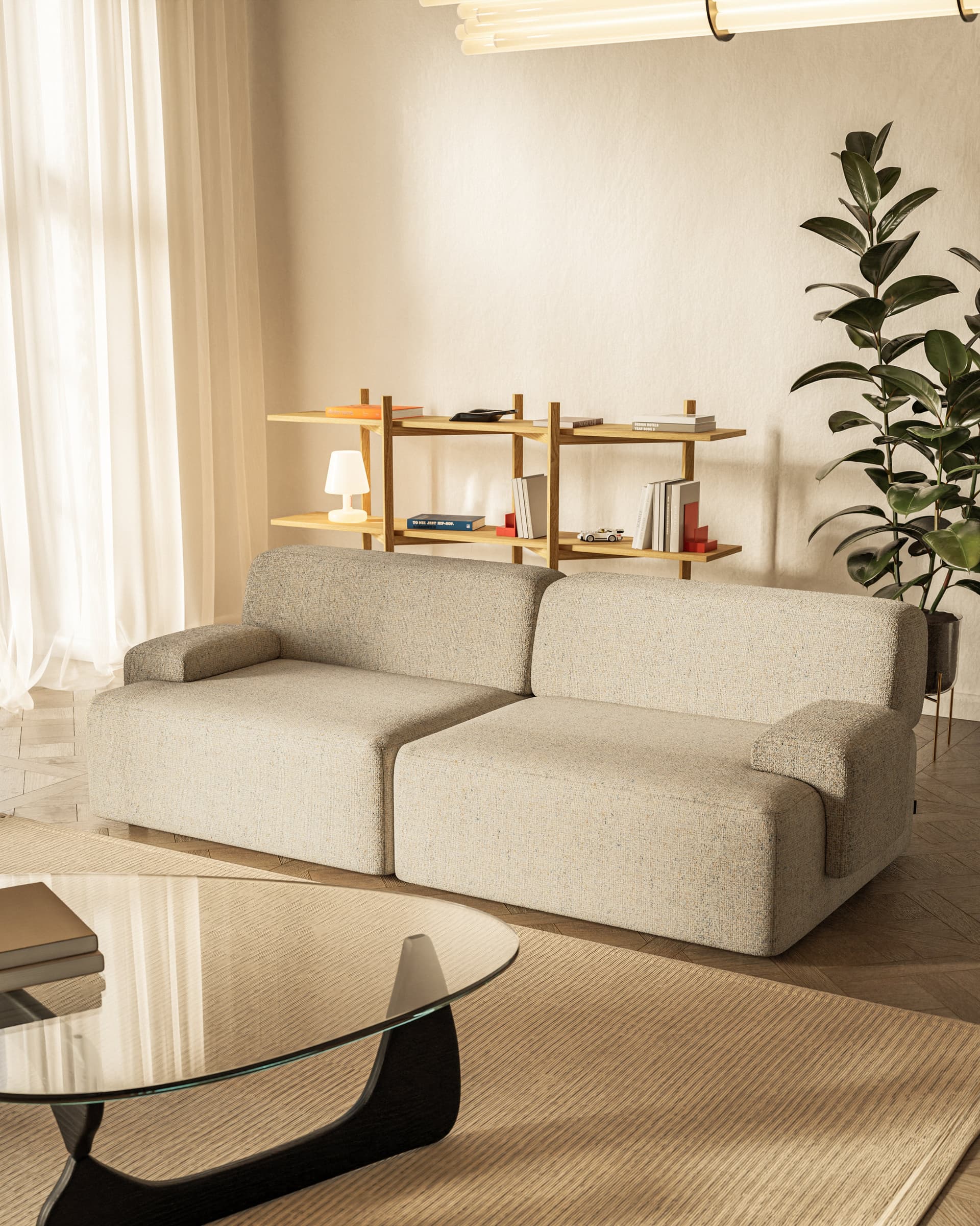Sofa modułowa Umi 200 cm beżowy, Feum - 33921