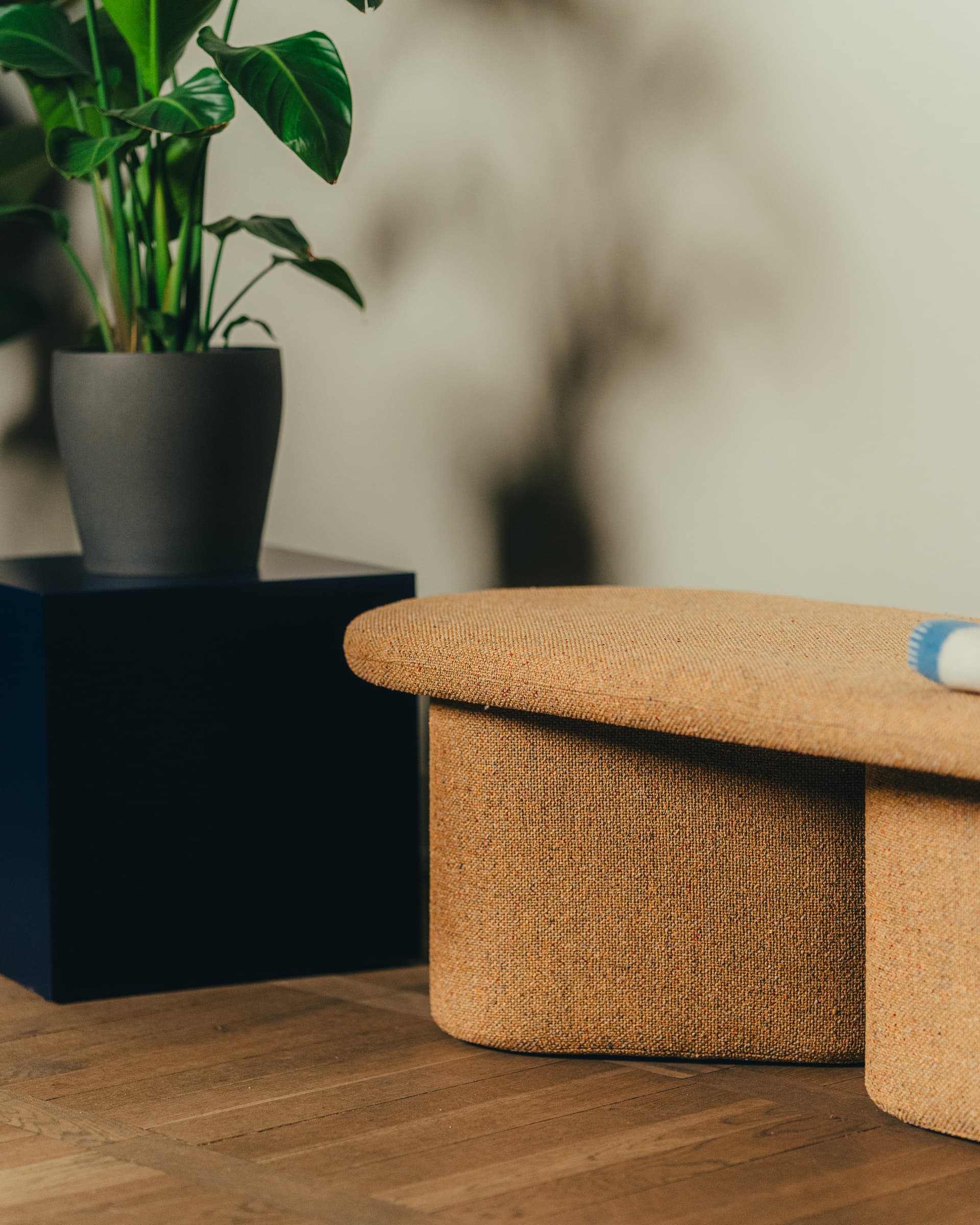 Ławka tapicerowana Ovo żółty, Feum - 33916