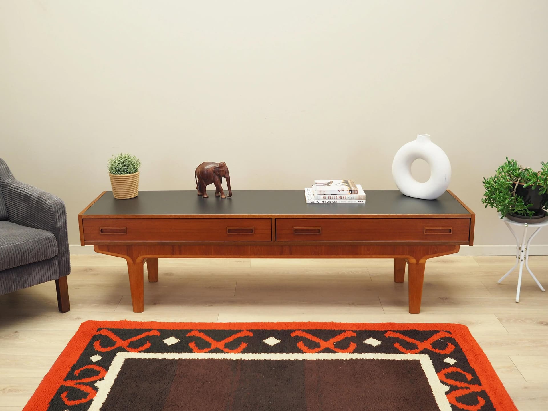 Lowboard, teak pomarańczowy, Dania, lata 60. - 33766