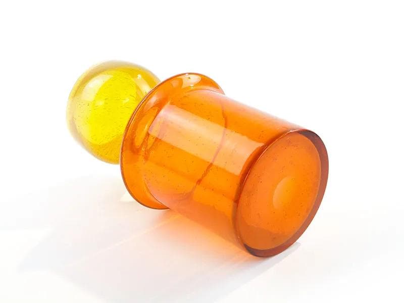 Vase Kardynał, orange glass, by Z. Horbowy, Poland, 1970s - 34029