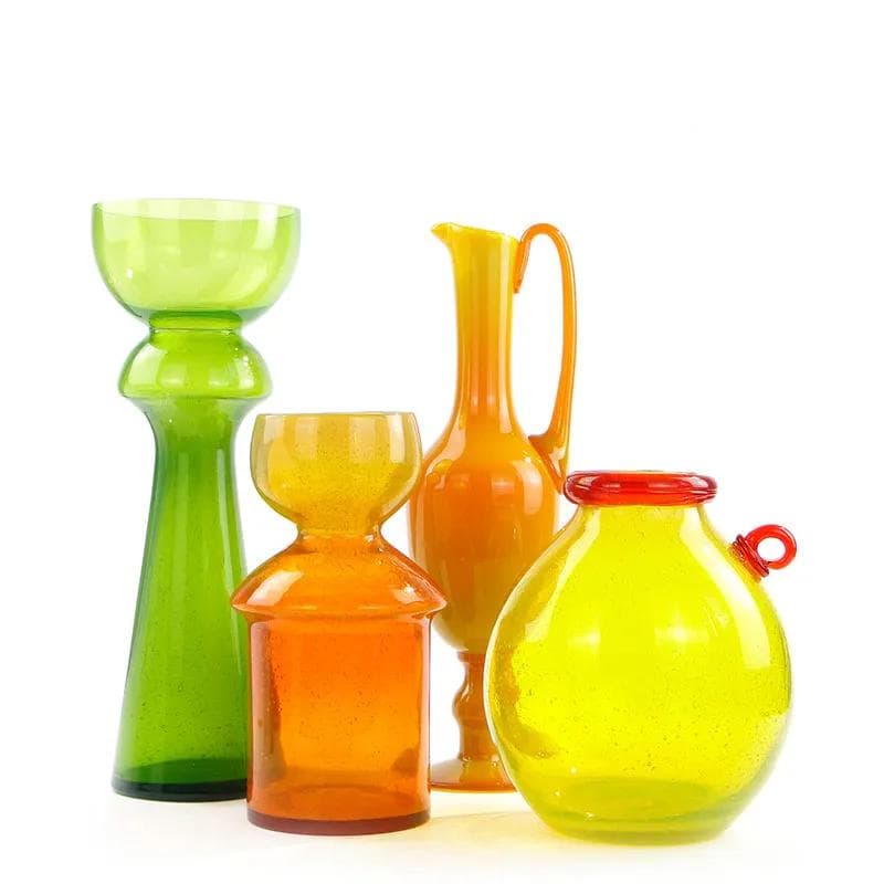 Vase Kardynał, orange glass, by Z. Horbowy, Poland, 1970s - 34023