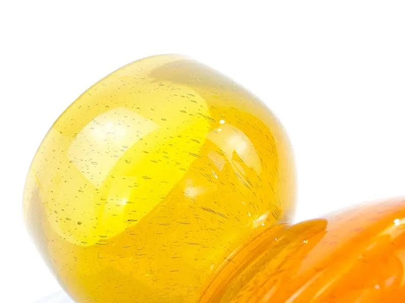 Vase Kardynał, orange glass, by Z. Horbowy, Poland, 1970s - 34028