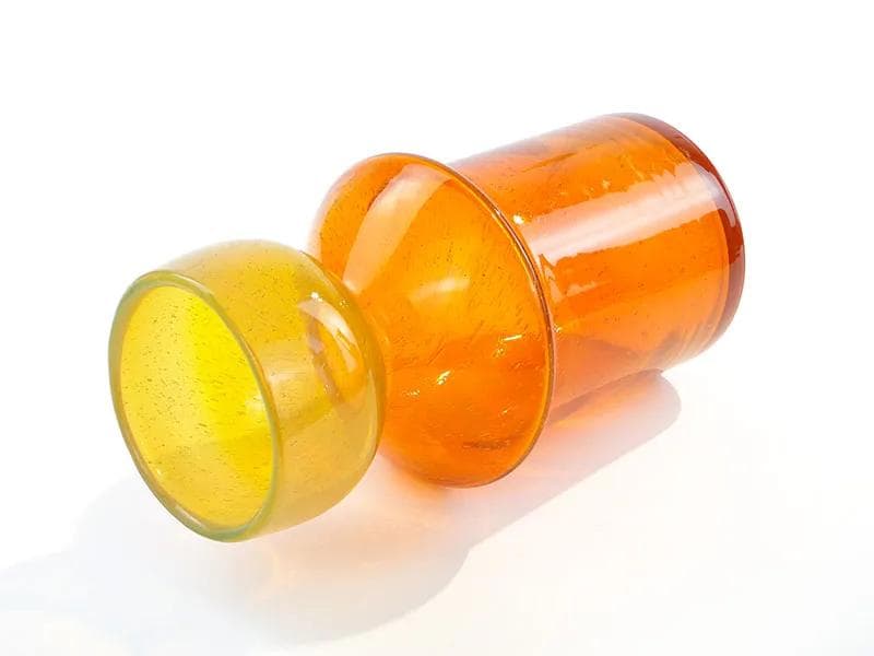 Vase Kardynał, orange glass, by Z. Horbowy, Poland, 1970s - 34027