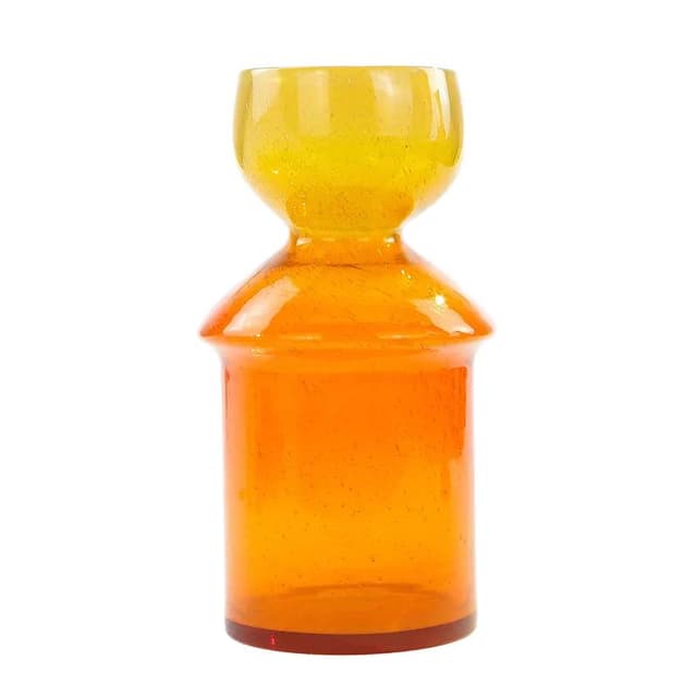 Vase Kardynał, orange glass, by Z. Horbowy, Poland, 1970s - DIMENSION